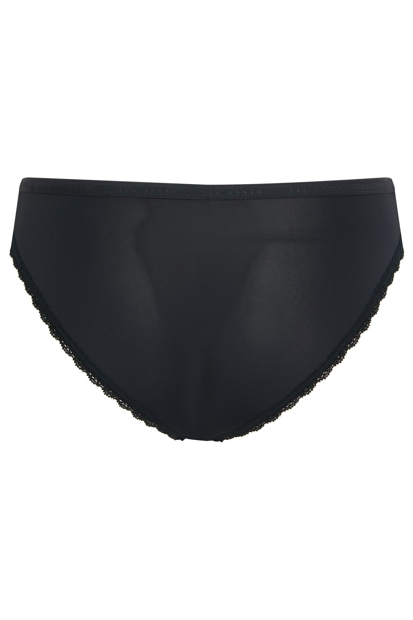 ZARIA 3PK SOLID BRIEF WITH LACE TRIM JET BLACK/EGRET/AZALEA 5
