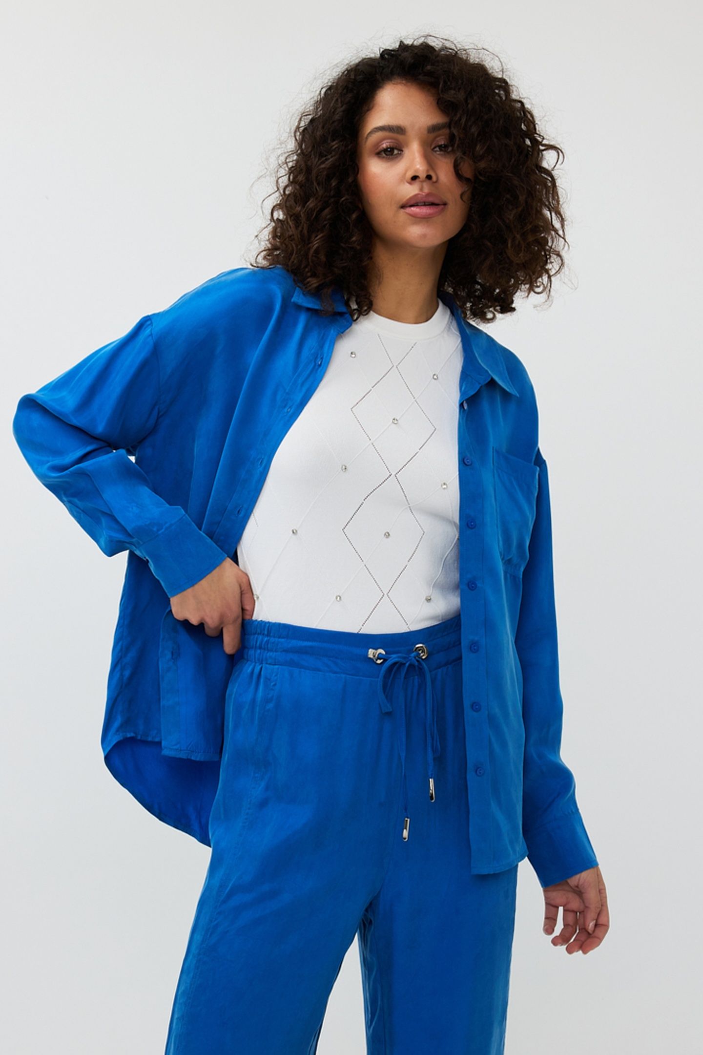BLOUSE OVERSIZED CUPRO BLUE 3