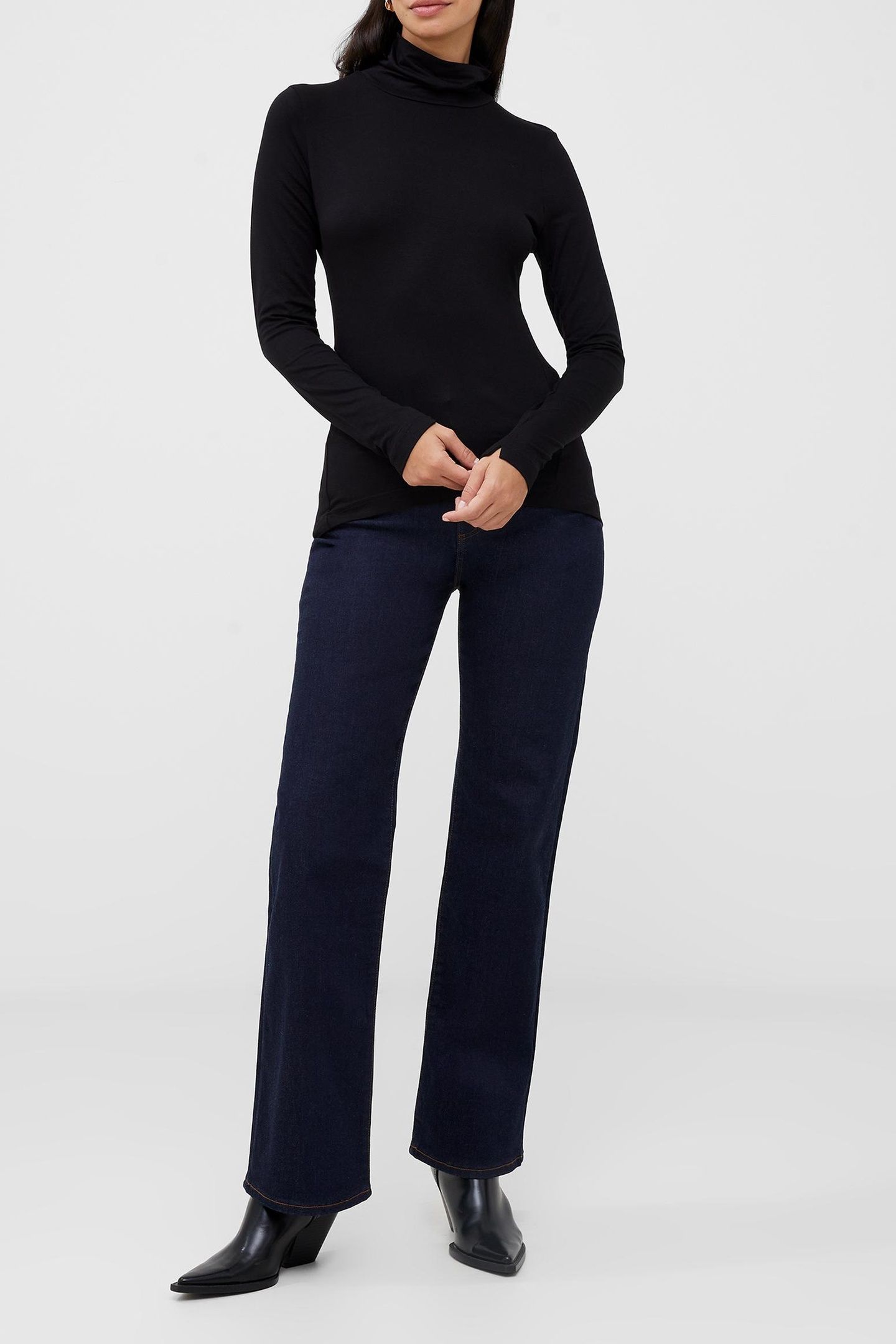 VENITIA JERSEY SPLIT CUFF TOP BLACK 2