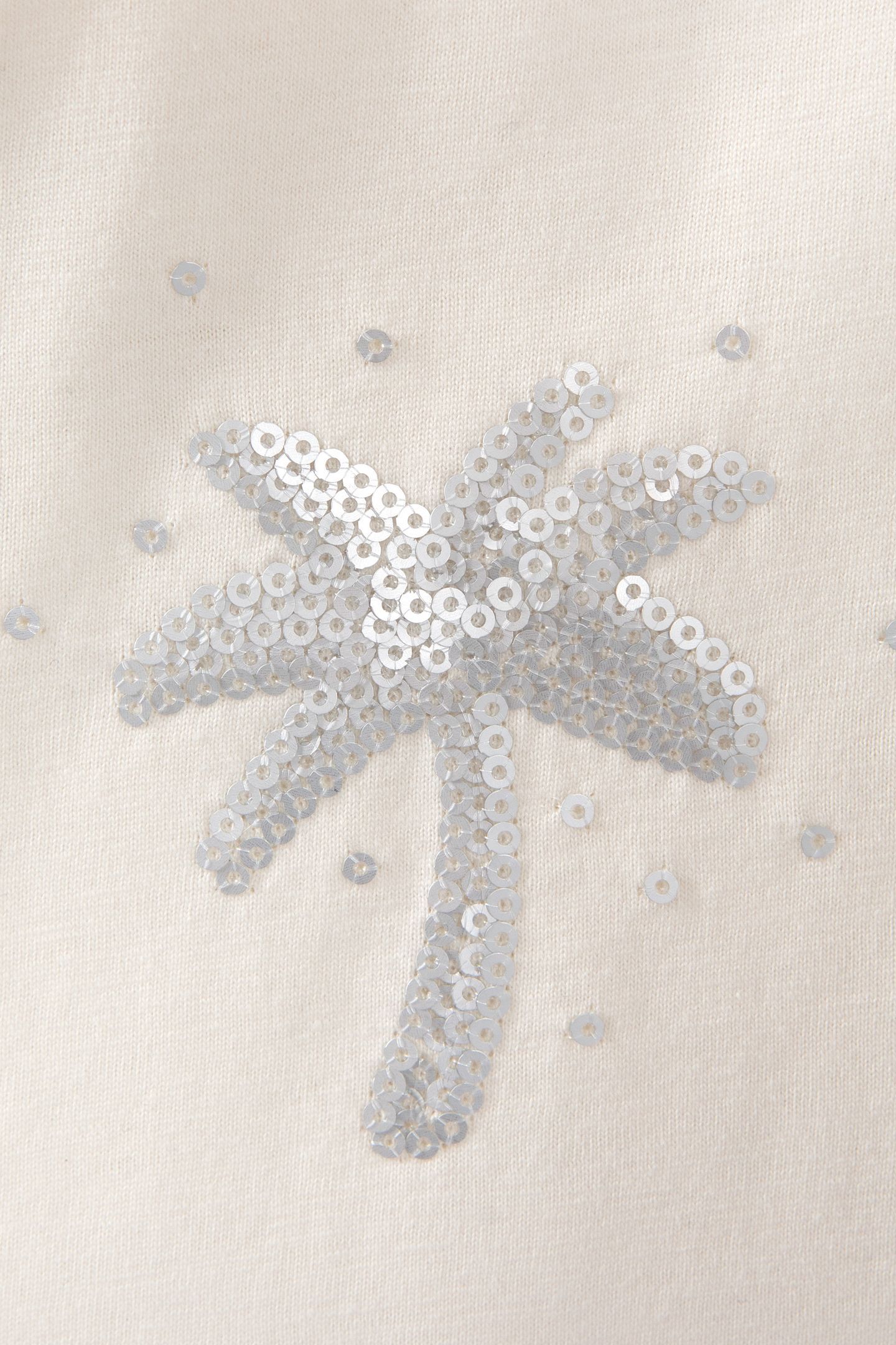 GIRLS’ ECRU T-SHIRT WITH SEQUIN-EMBROIDERED PALM TREES 6