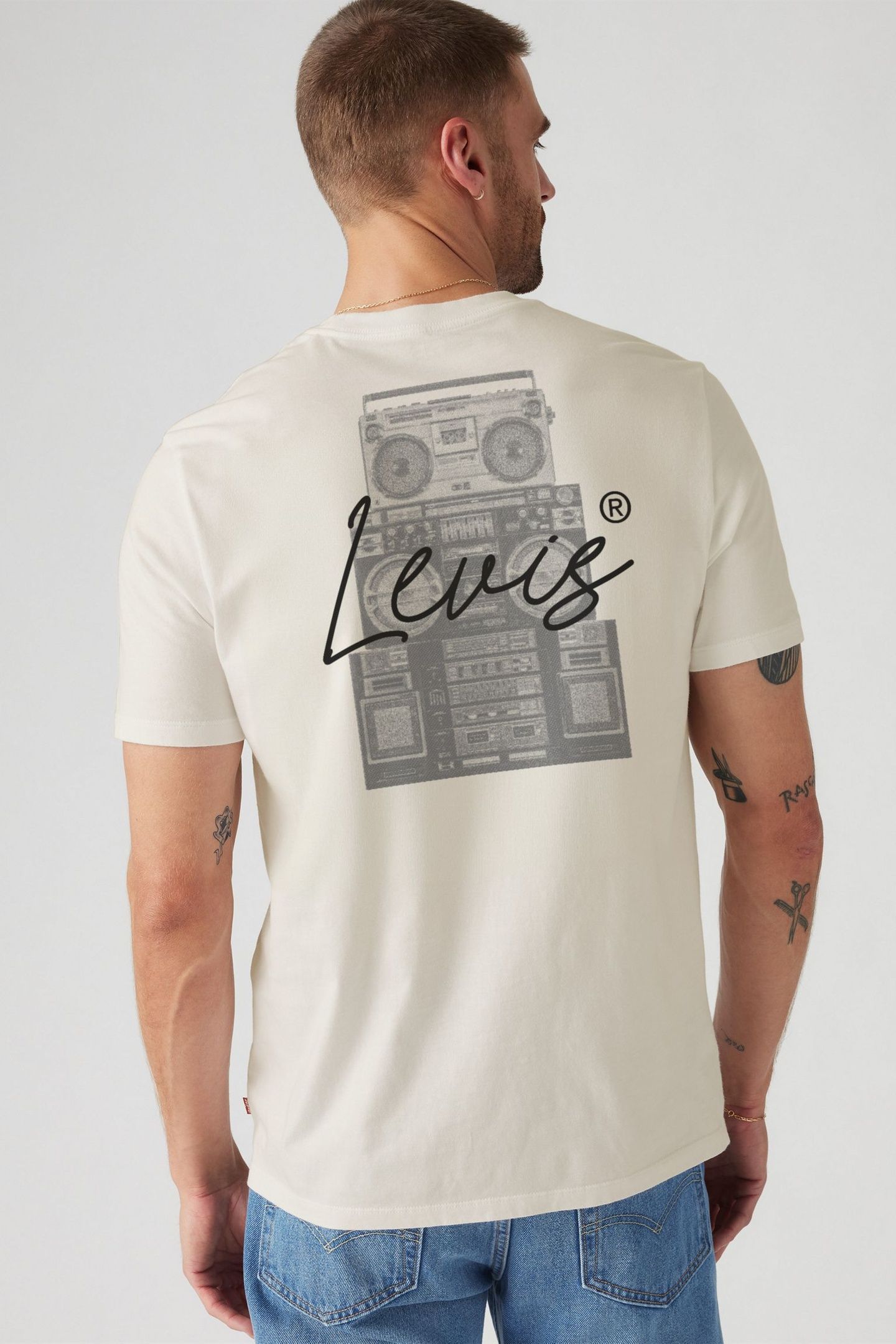 SS RELAXED FIT TEE BOOMBOX EGRET 4