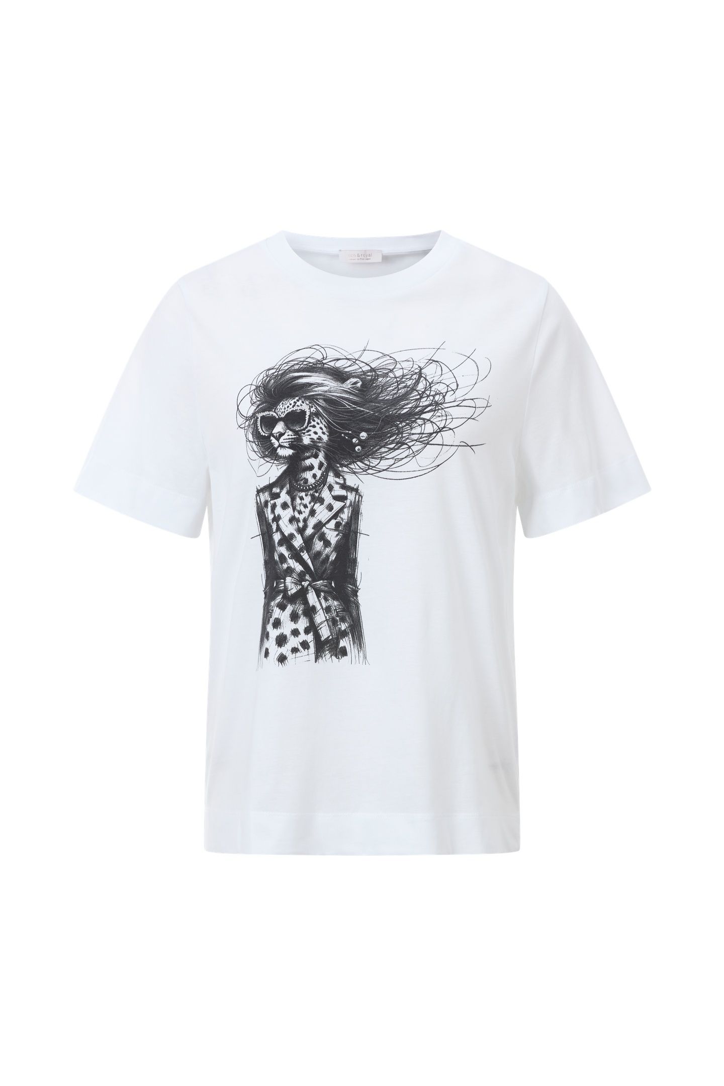 EASY FIT T-SHIRT "LEOPARD" ORGANIC WHITE 1