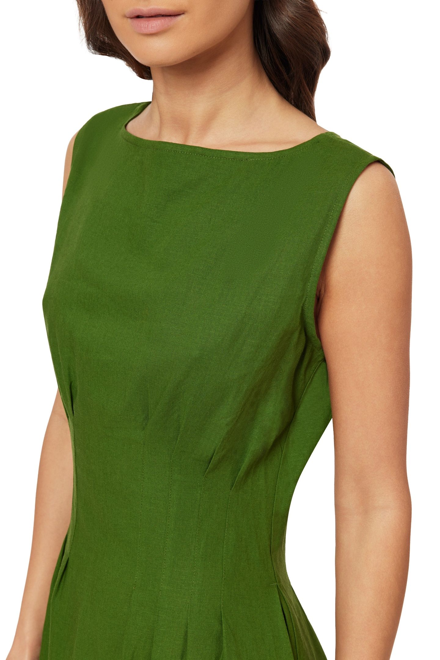 BOAT NECK DRESS GARDEN GREEN 5