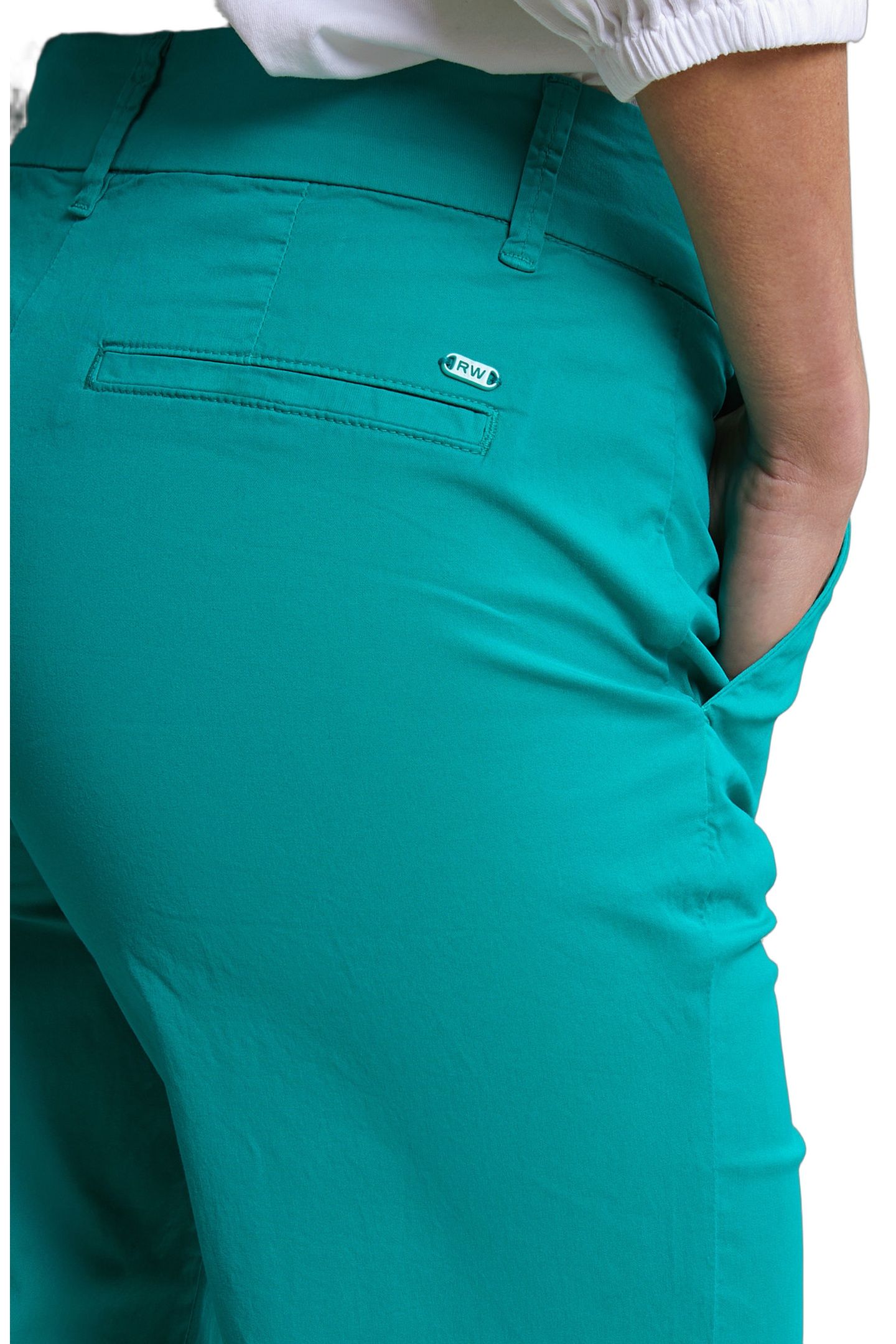 EMERALD GREEN STRAIGHT STRETCH PANTS 4