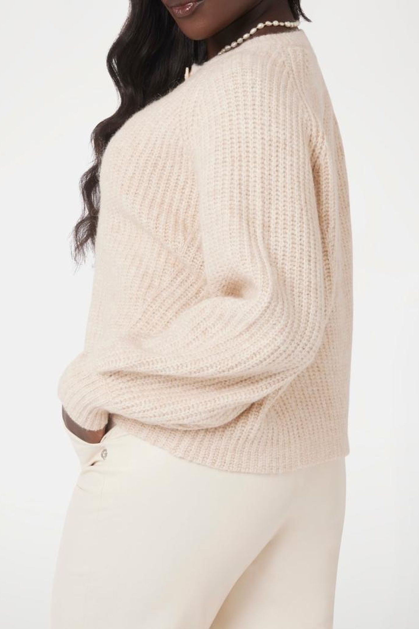 GUESS ECO LS CN ROSALIE CARDIG PEARL OYSTER 4