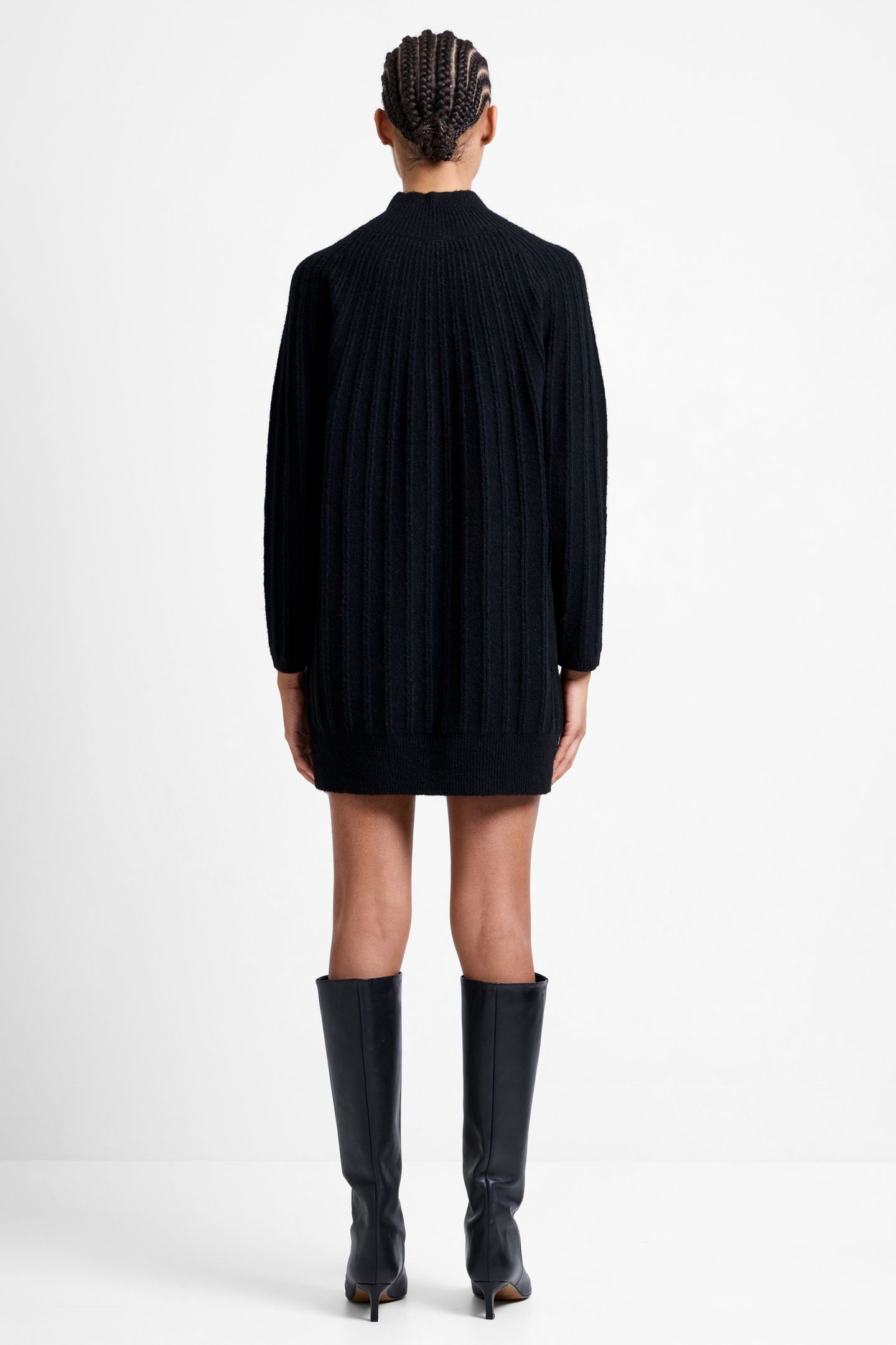 KEZIA RECYCLED MOCK RIB DRESS BLACK 4
