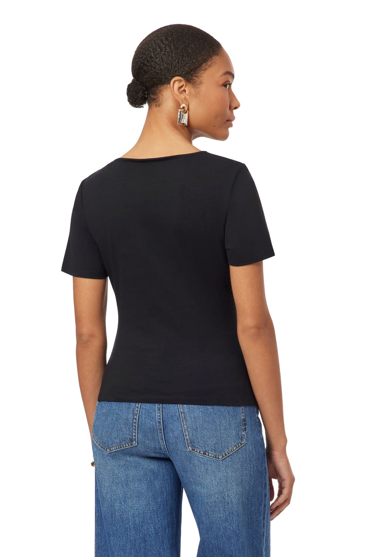 GATHERED ASYMMETRIC TEE BLACK NIGHT 5