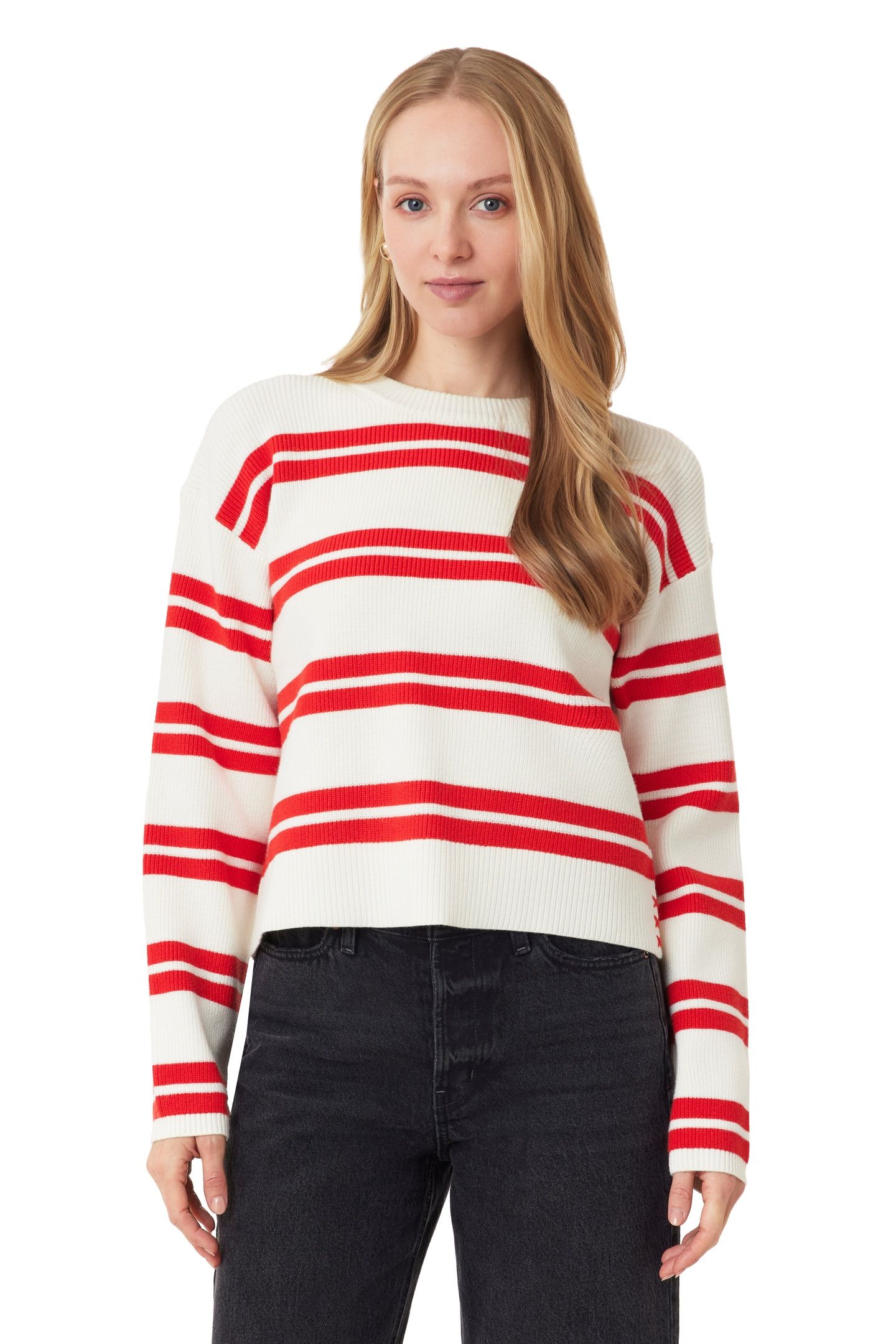 CREW NECK PULLOVER SUGAR SWIZZLE TWIN BAND STRIPE 5