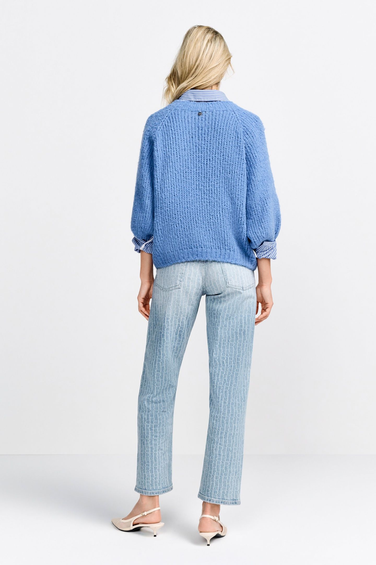 CHUNKY HANDKNIT LOOK PULLOVER OCEAN BLUE 2
