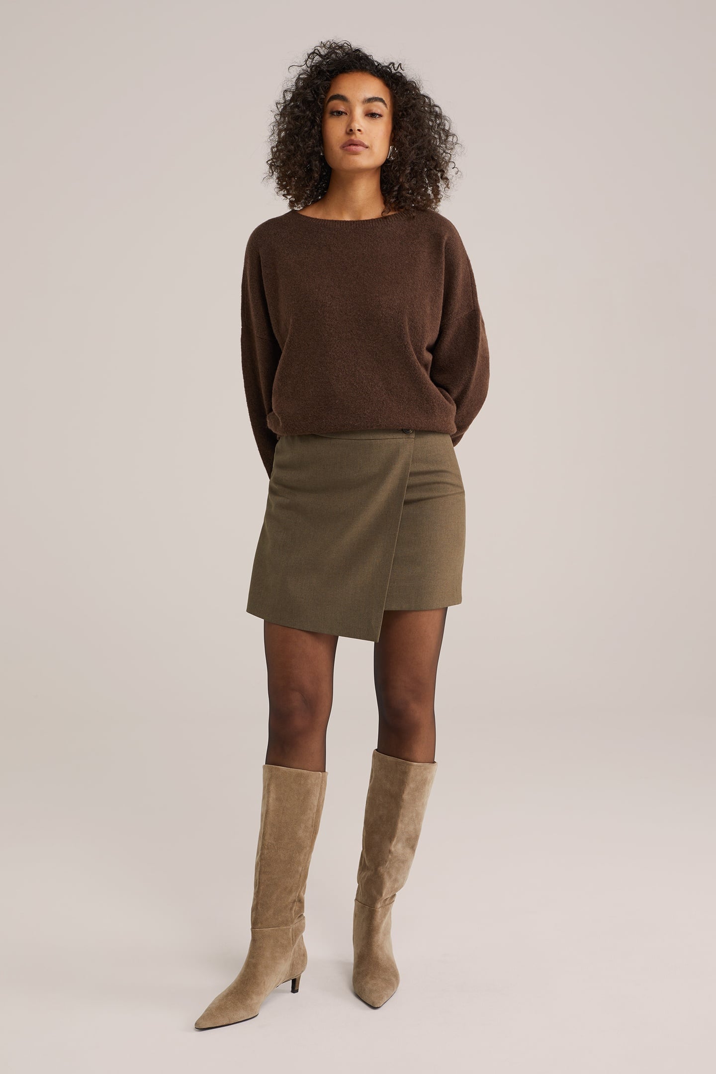 SKIRT MINI LENGTH GREYISH GREEN 1