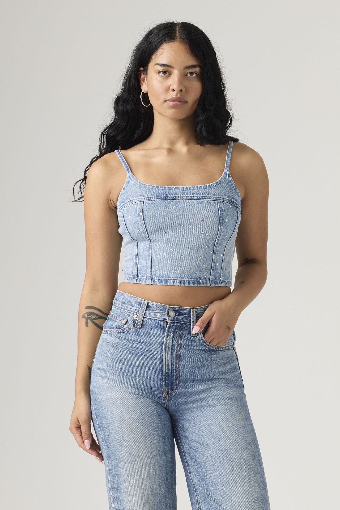 JADINE LIGHTWEIGHT DENIM CAMI TANK TOP 2