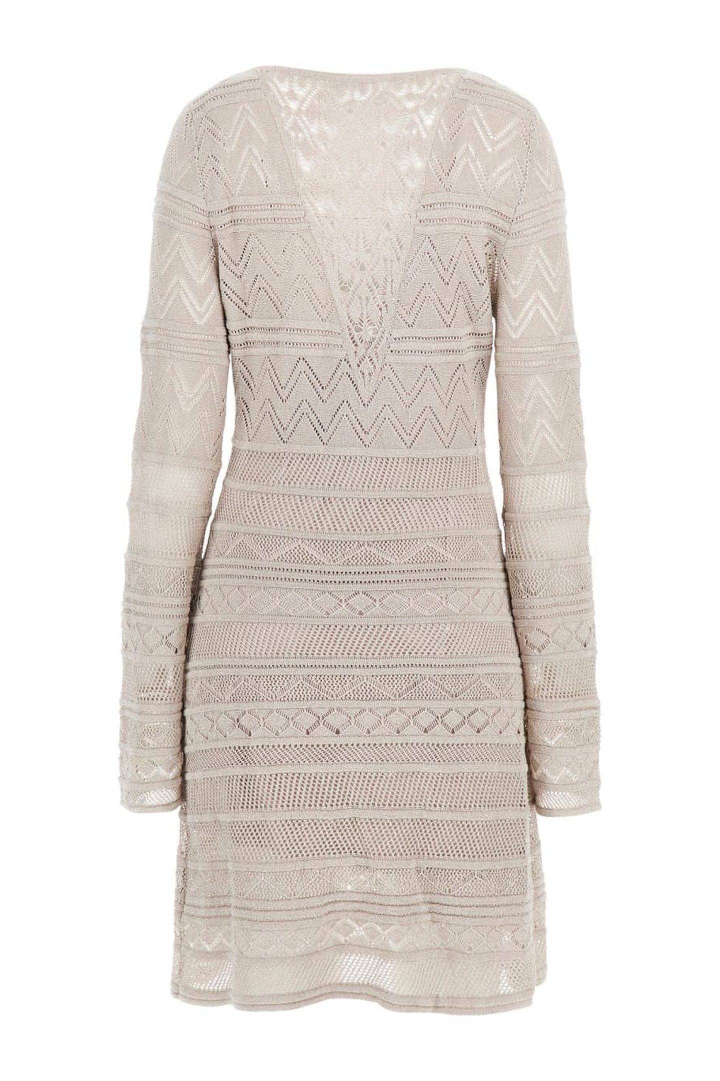 GUESS ECO NELLIE VN LS DRESS S SILVER LUREX 4