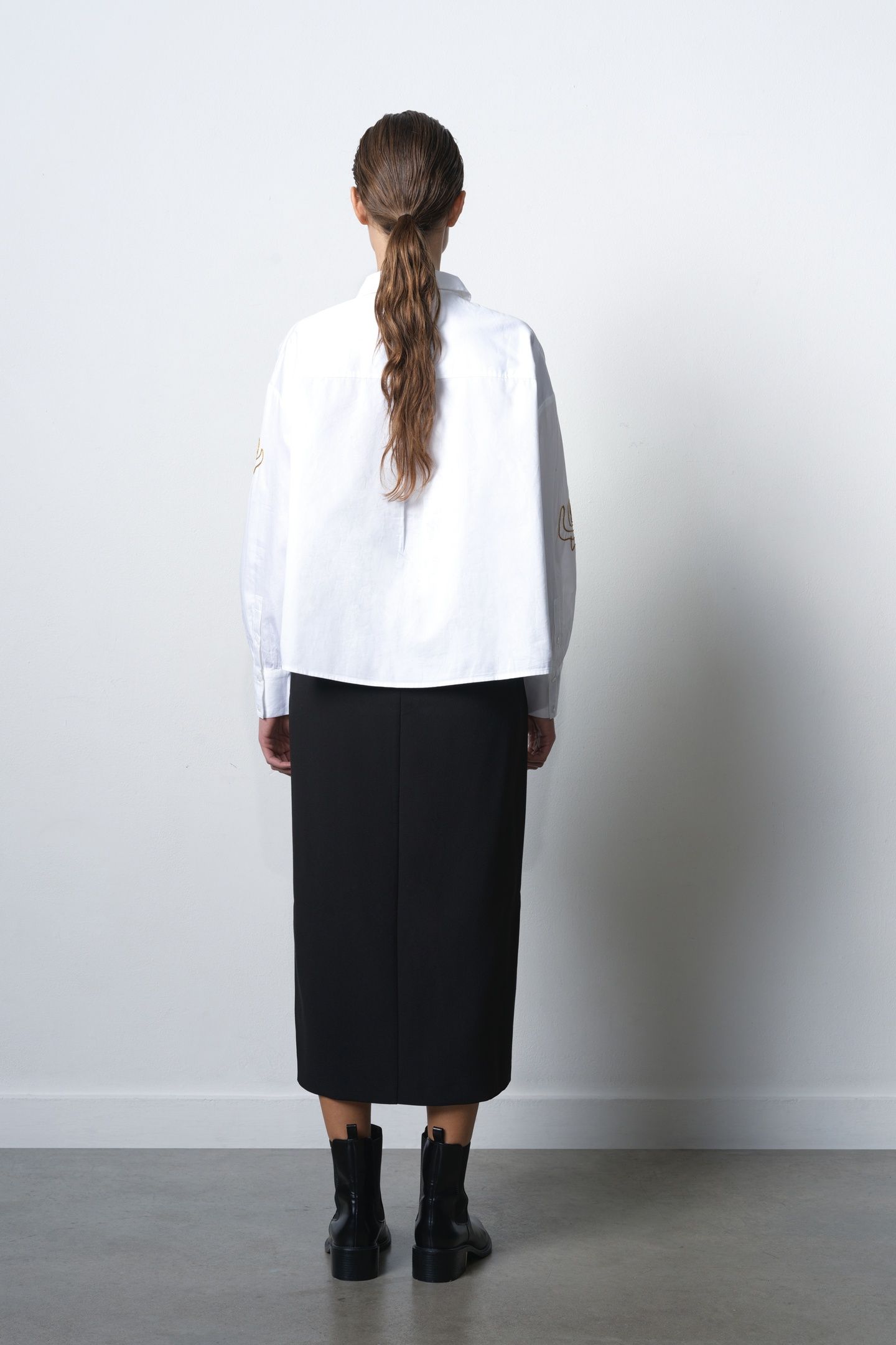 ALEXIS COTTON EMBROIDERED SHIR LINEN WHITE GOLD 3