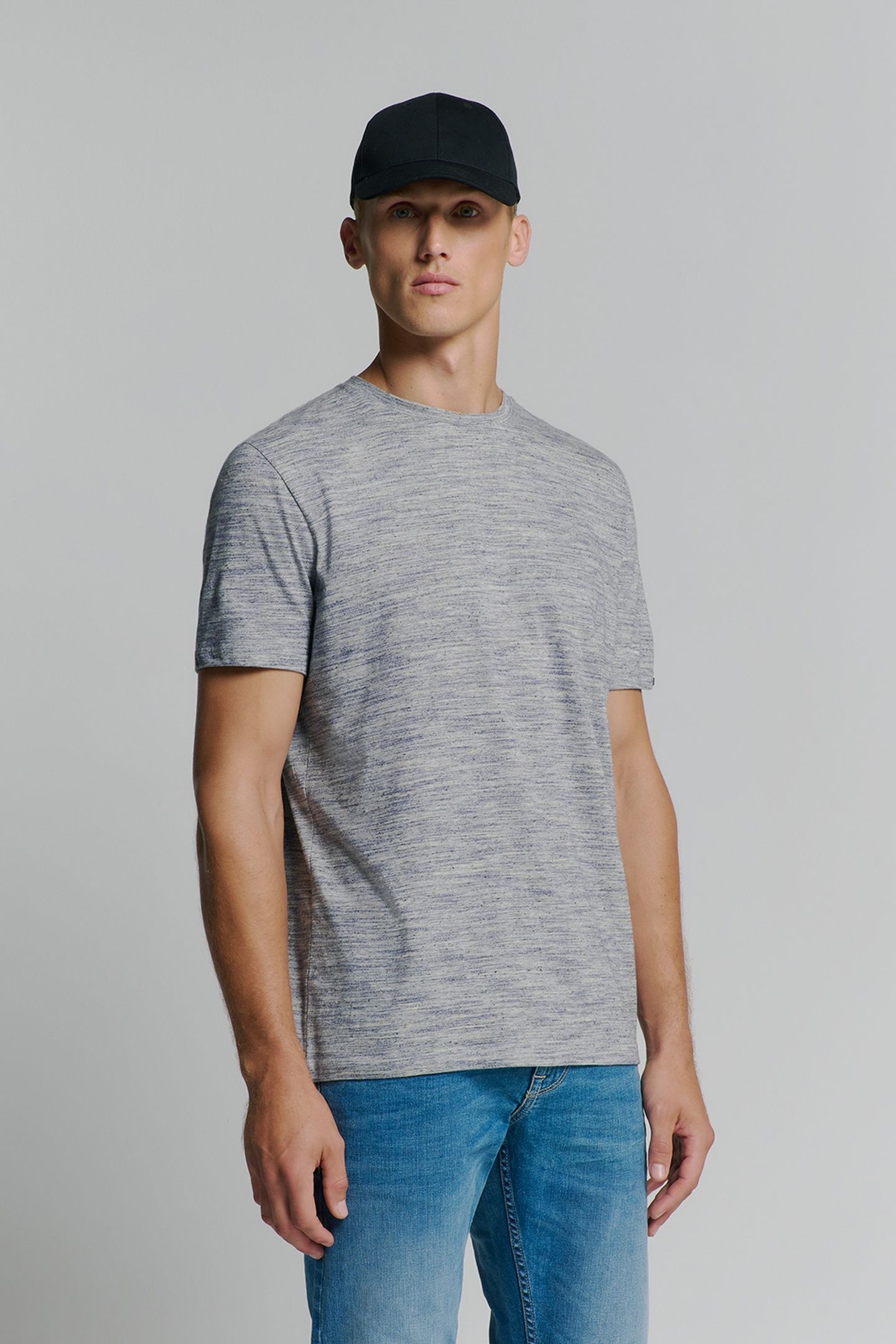 T-SHIRT CREWNECK MULTI COLOURED MELANGE DEEP BLUE 1