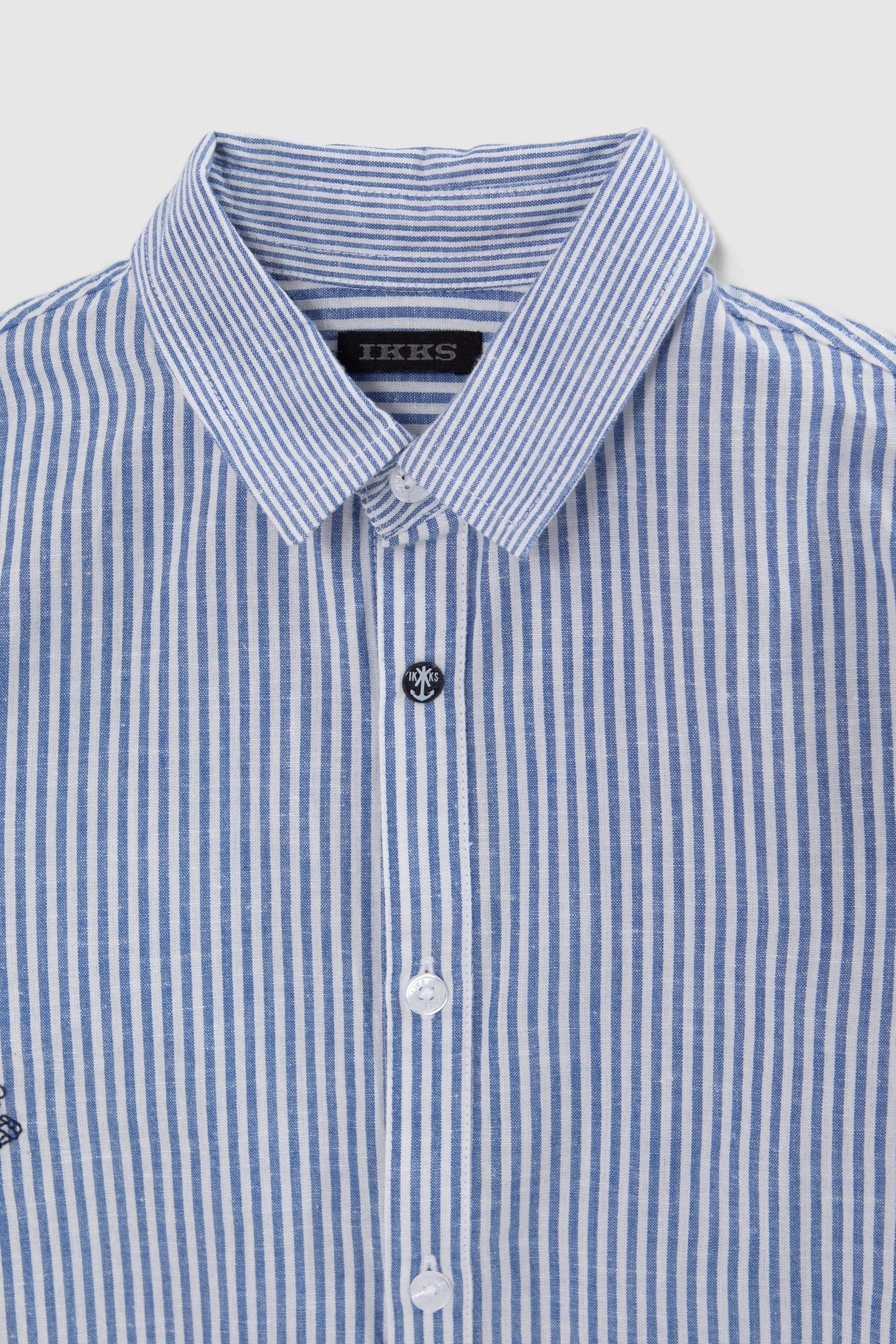 BOYS’ BLUE SHIRT WITH WHITE STRIPES AND EMBROIDERY 6