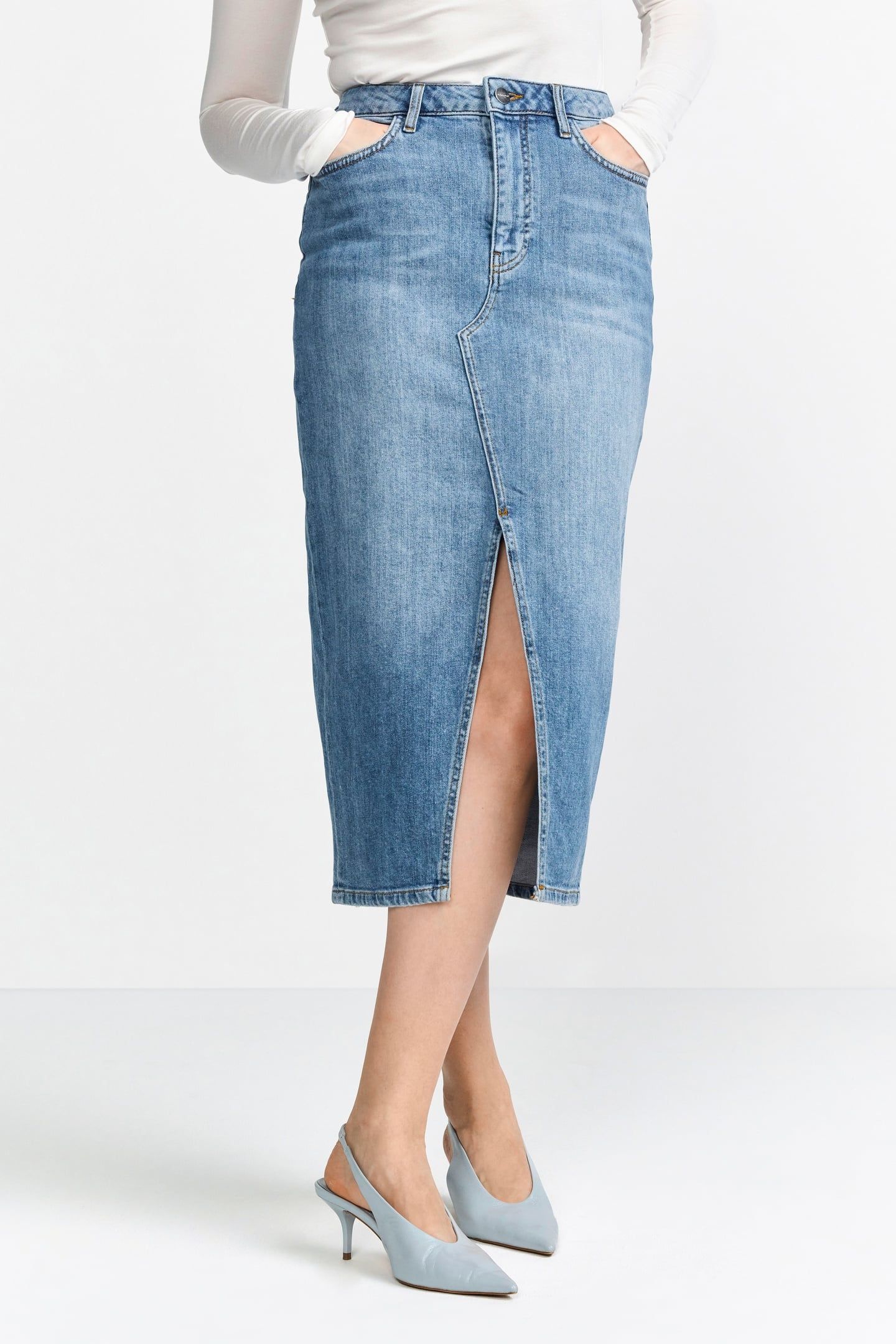 BLUE DENIM SKIRT DENIM BLUE 2