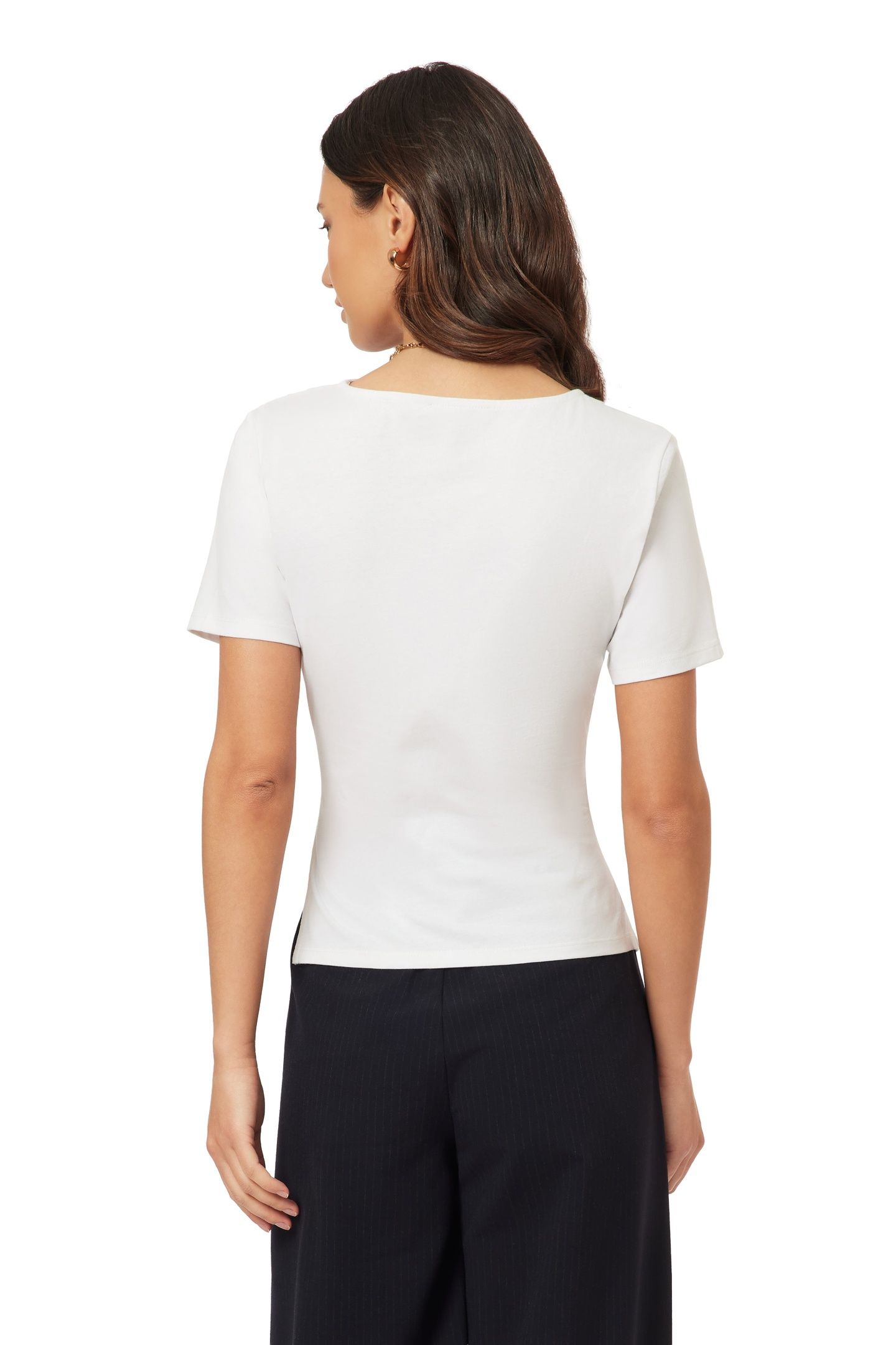 GATHERED ASYMMETRIC TEE BRILLIANT WHITE 5