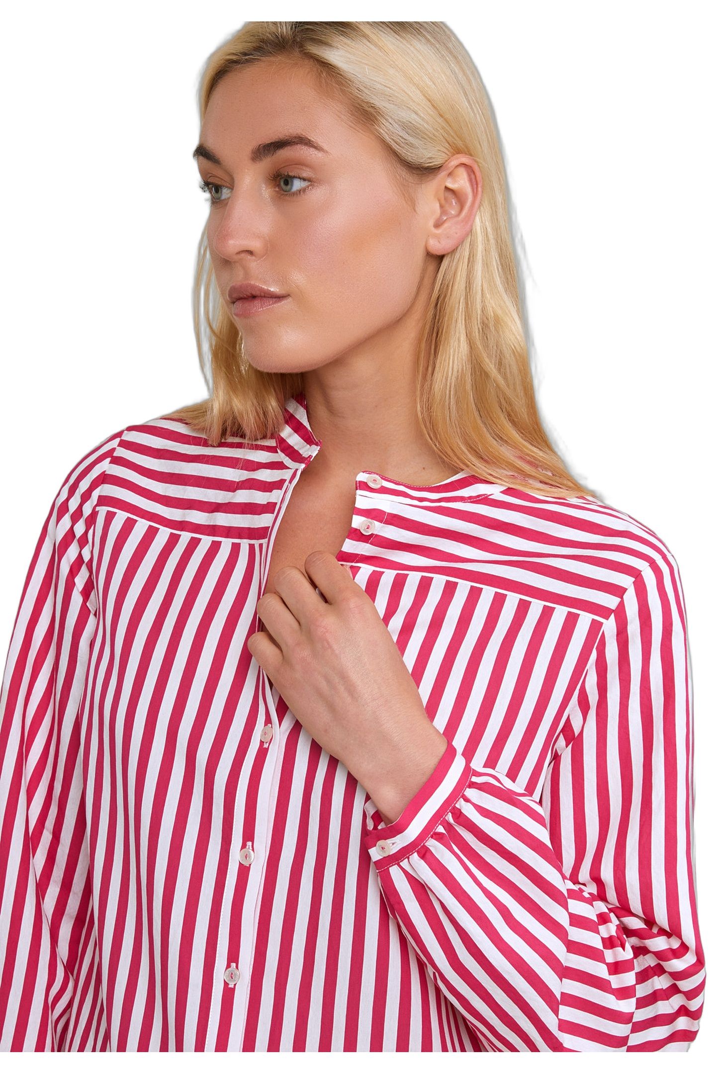 PINK/WHITE STRIPED LOOSE DRESS 4