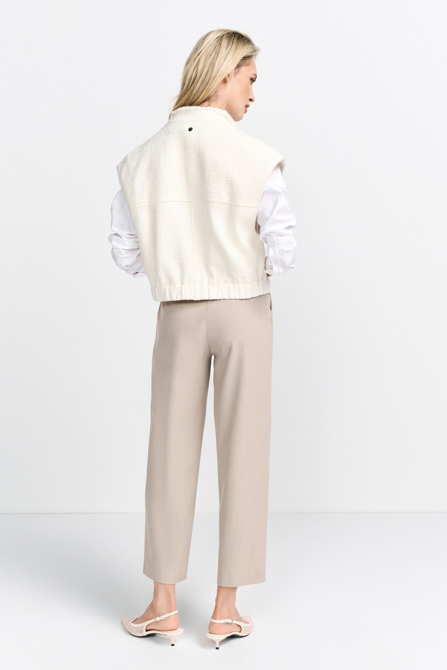 BOUCLE WAISTCOAT OVERSIZED PEARL WHITE 3