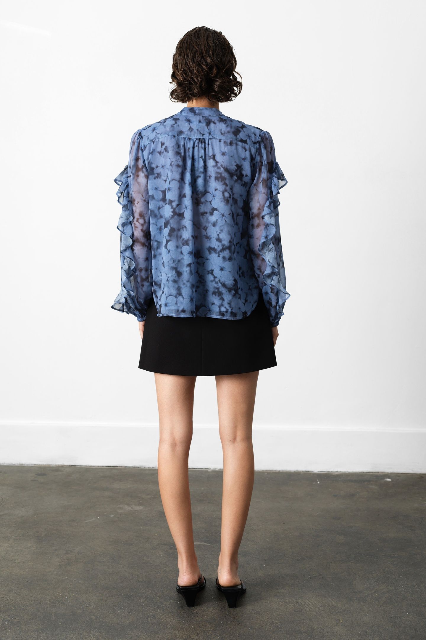 ANITA HALLIE CRINKLE SHIRT BLUE MULTI SLATE 3