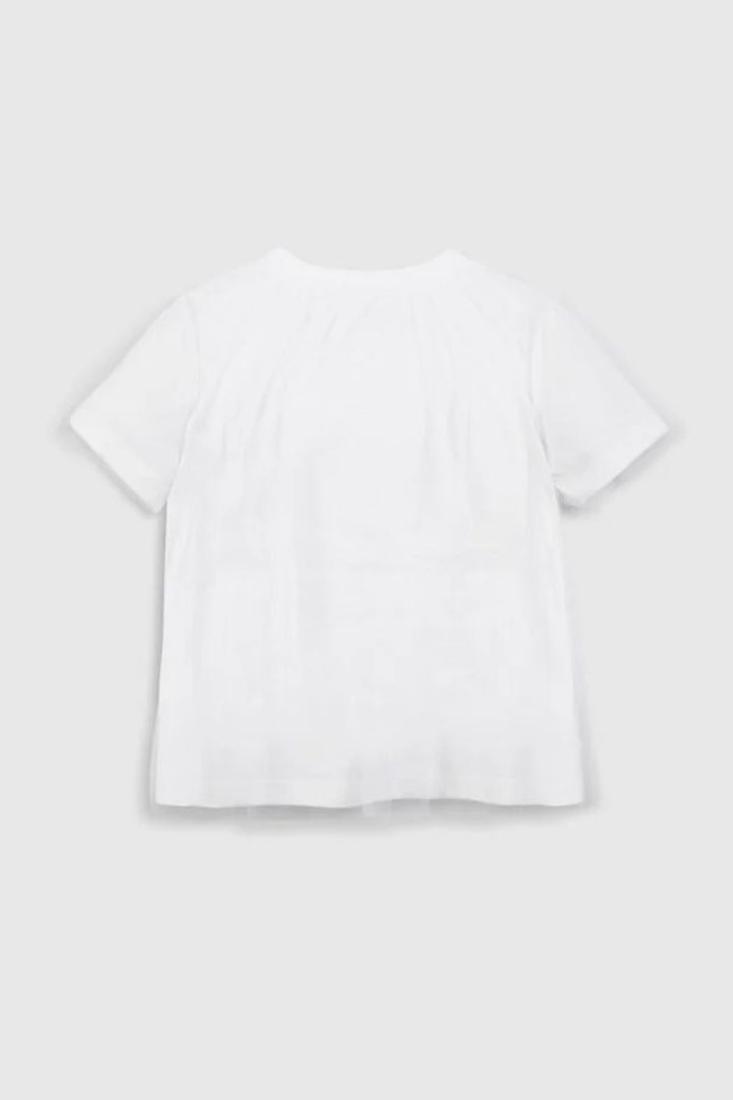 WHITE BI-MATERIAL T-SHIRT WITH TULLE TOP 2