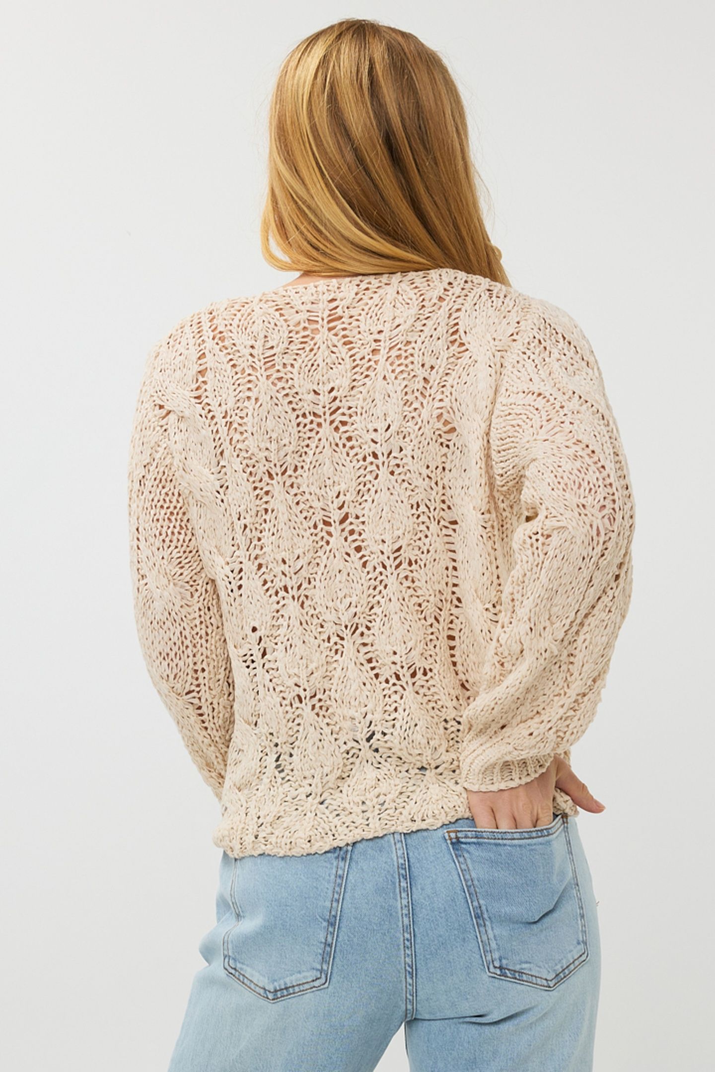 SWEATER CABLE TAPE YARN SAND 2