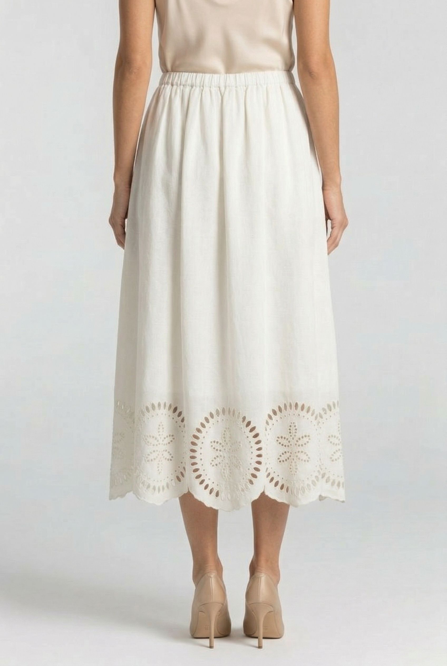 ESTELLA LINEN SKIRT SPEED WHITE 2