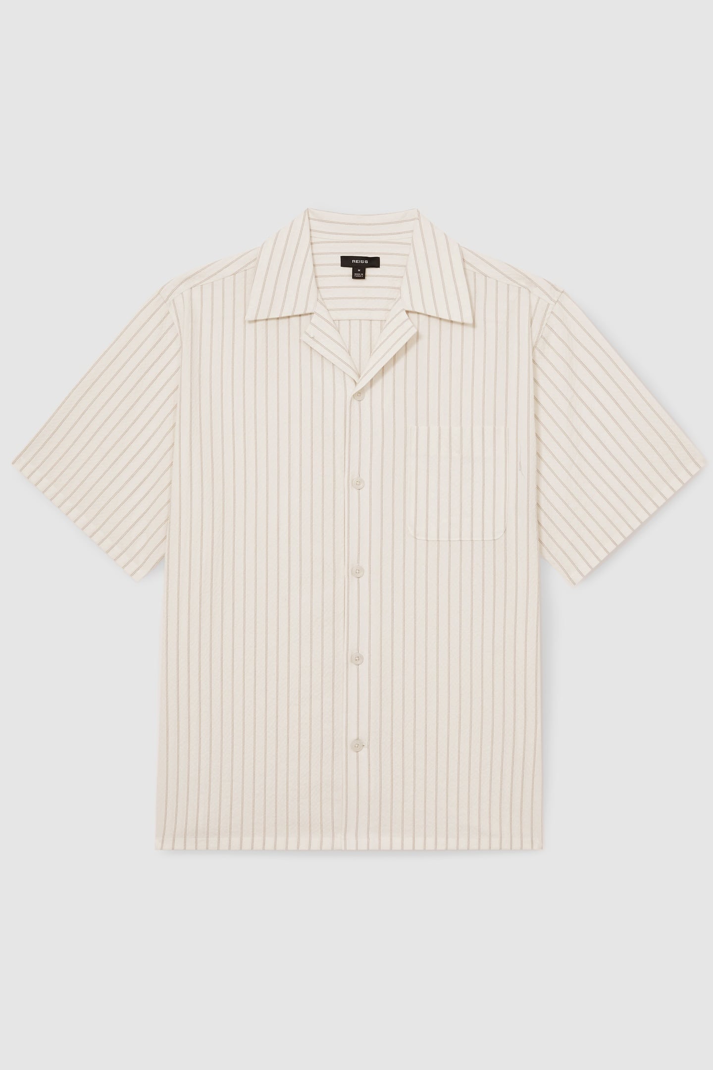SS SEERSUCKER STRIPE CUBAN SHIRT WHITE TAUPE BROWN 4