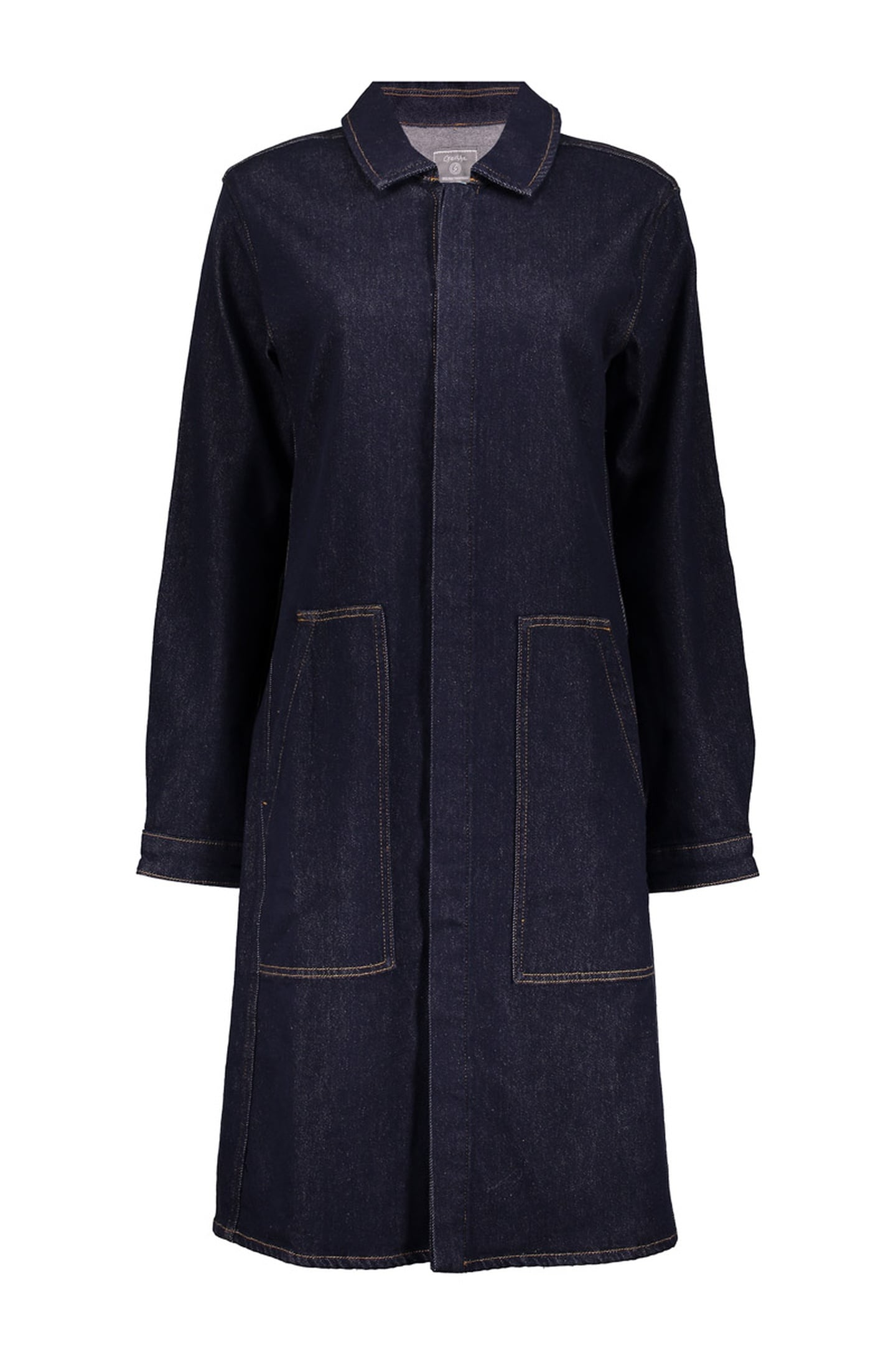 LONG DRESS JACKET DARK BLUE DENIM STONEWASH 1