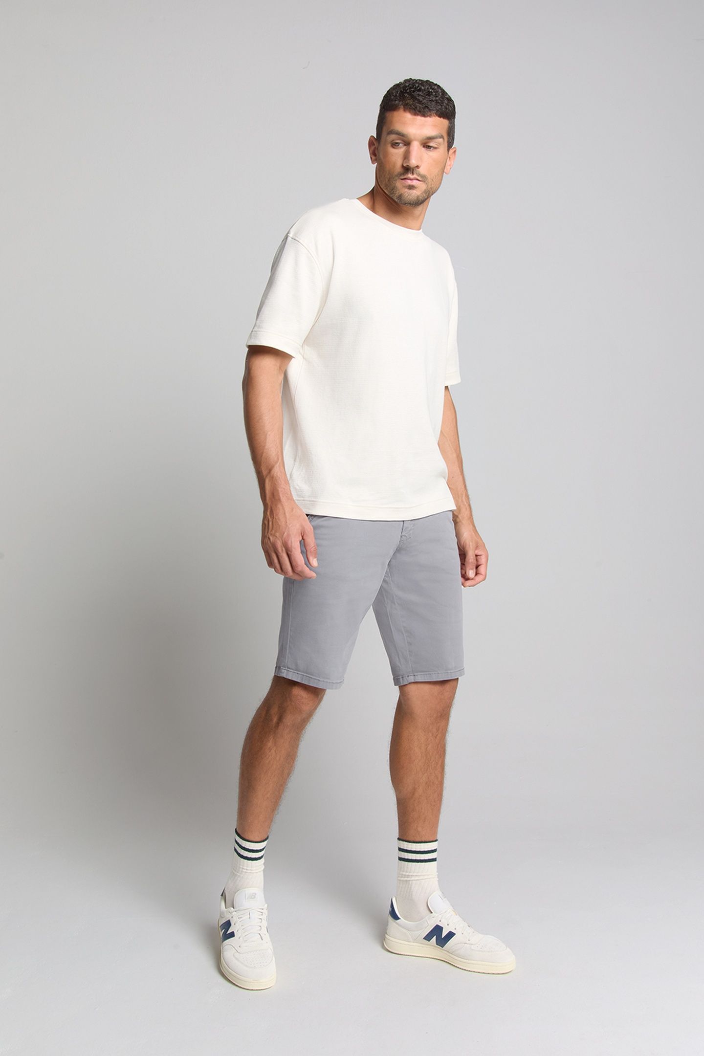 SHORT CHINO GARMENT DYED TWILL STRETCH WASHED BLUE 2