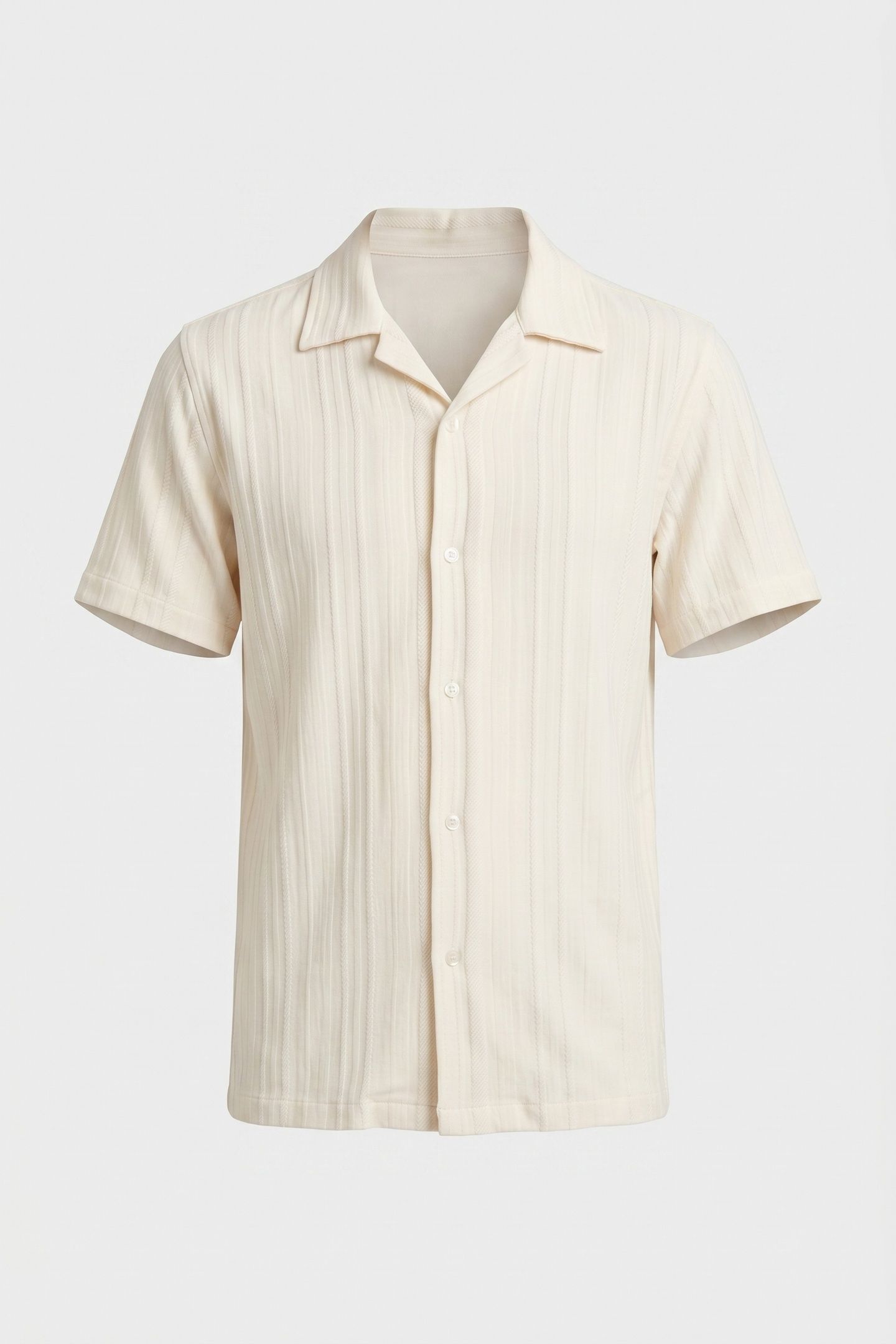 TEXTURED JERSEY CUBAN COLLAR WHITE 3