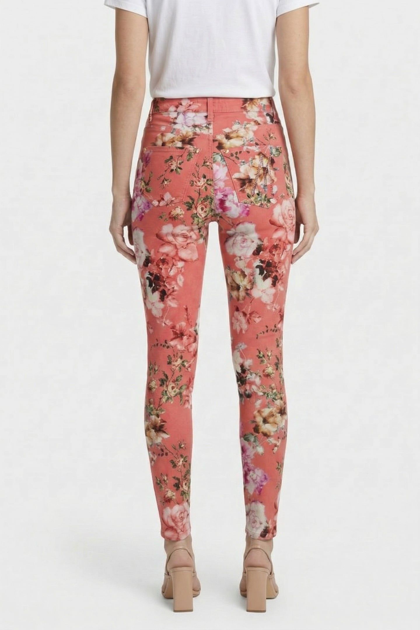 MARCIANO BY GUESS PRINTED STILETTO 99 ETHEREAL ROSES PINK 2