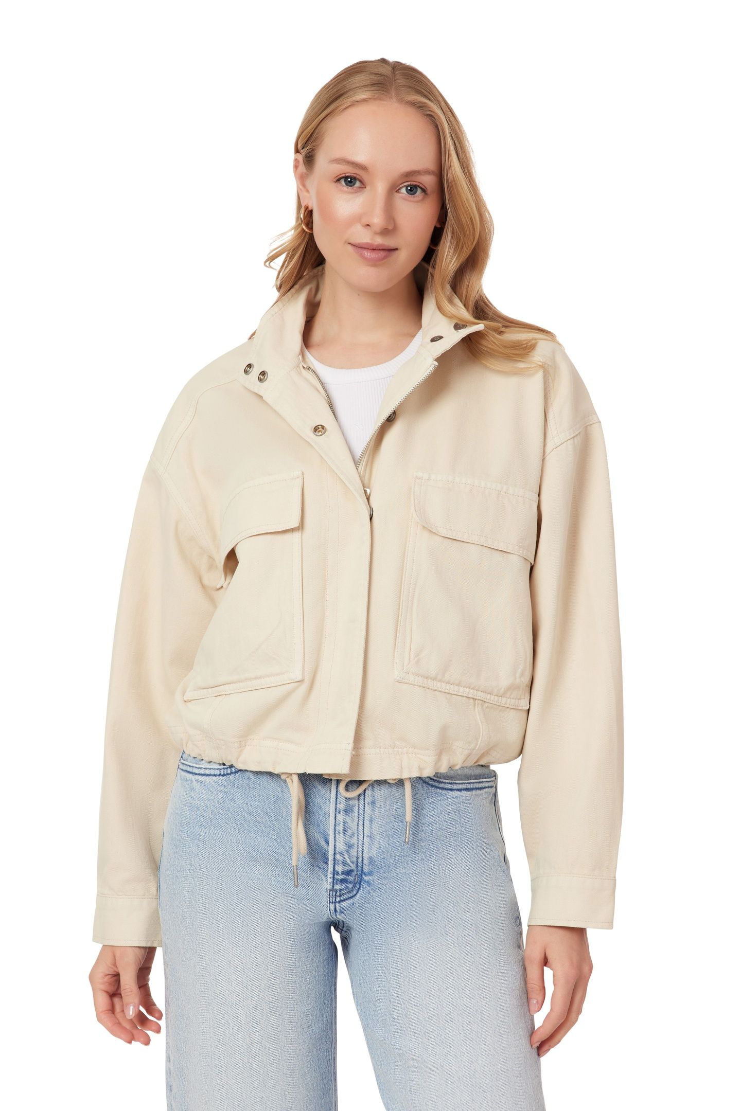CROPPED UTILITY JACKET WHITECAP GREY 4