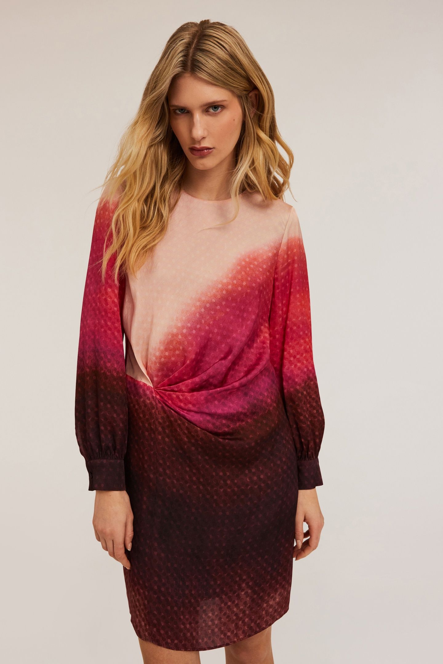 SATIN OMBRÉ DRESS FUCHSIA 1