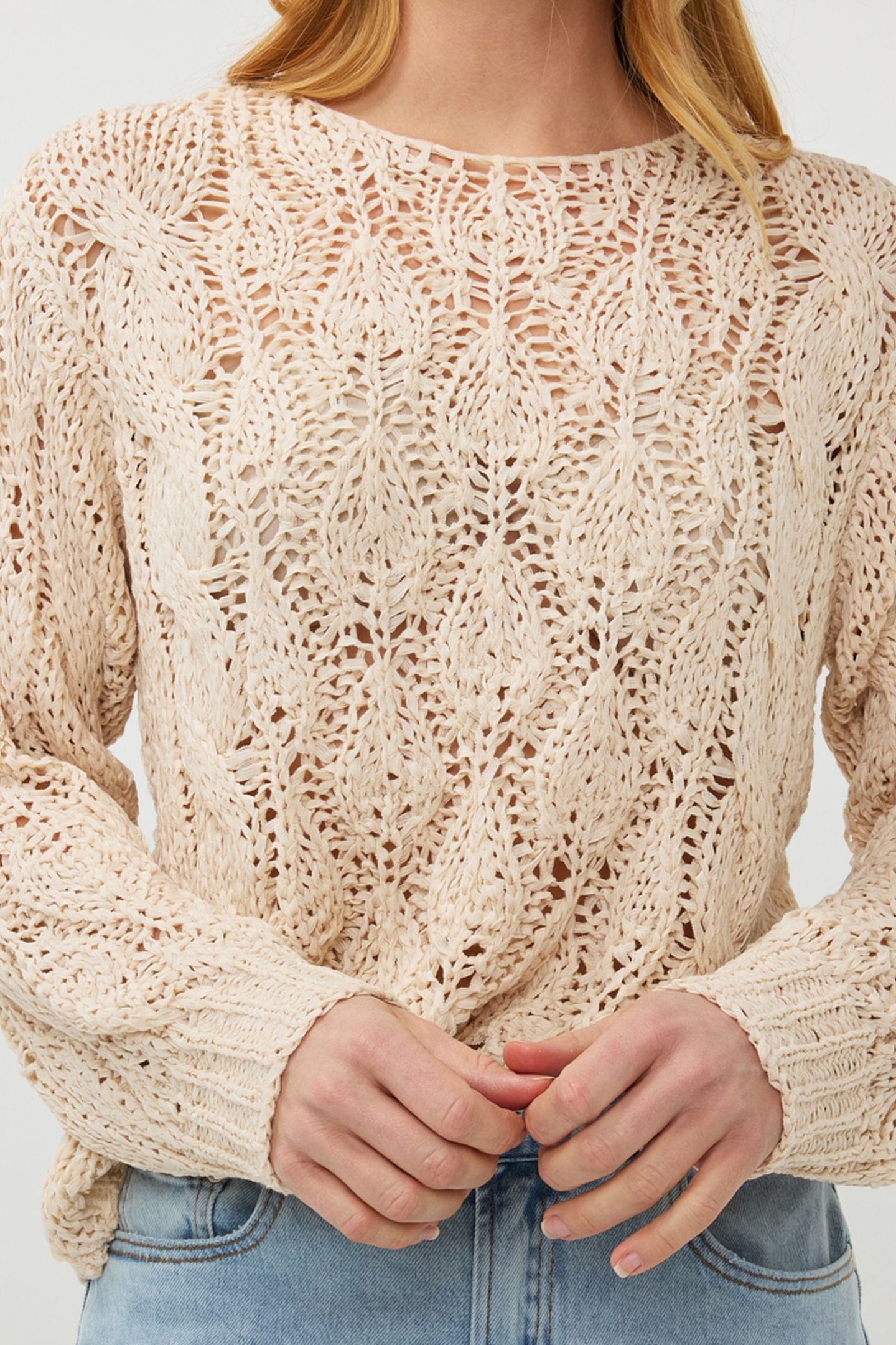 SWEATER CABLE TAPE YARN SAND 8
