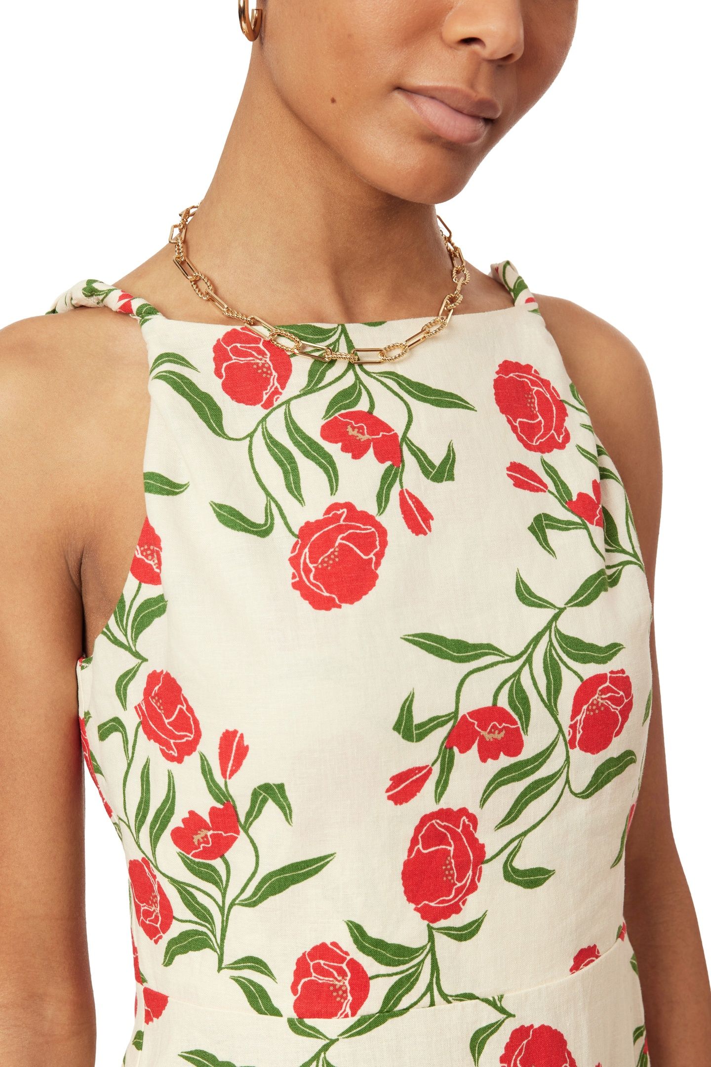 ASYMMETRIC DRESS WHITECAP GRAY ALLOVER FLORAL 7