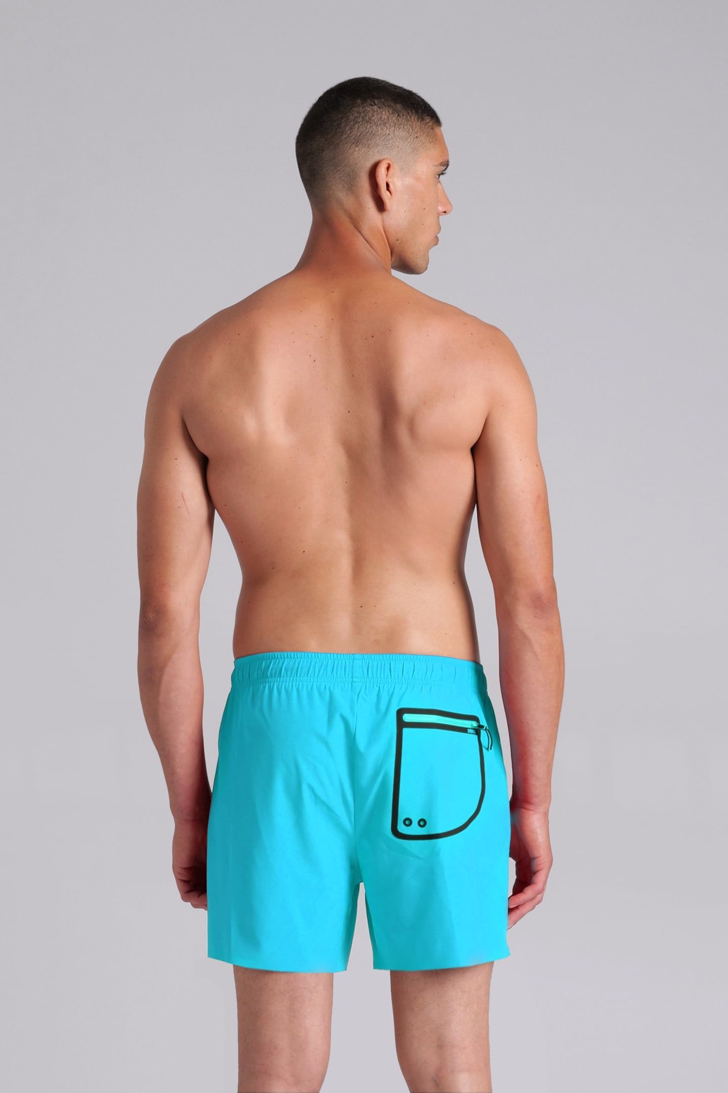 WELDED POCKET BEACH SHORT LIGHT BLU-BLACK 3