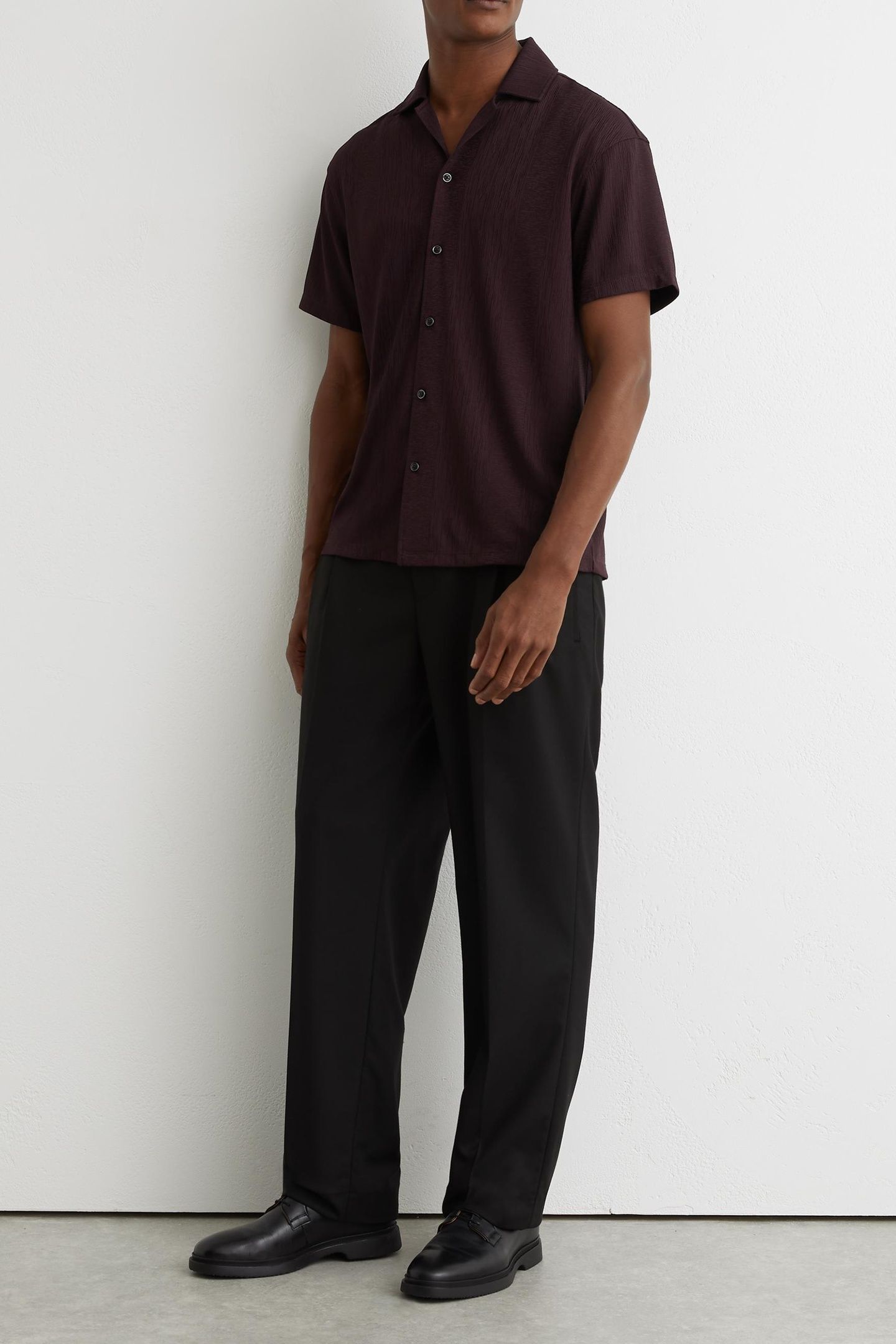 SS STRIPE JACQUARD CUBAN SHIRT CHERRY RED 2