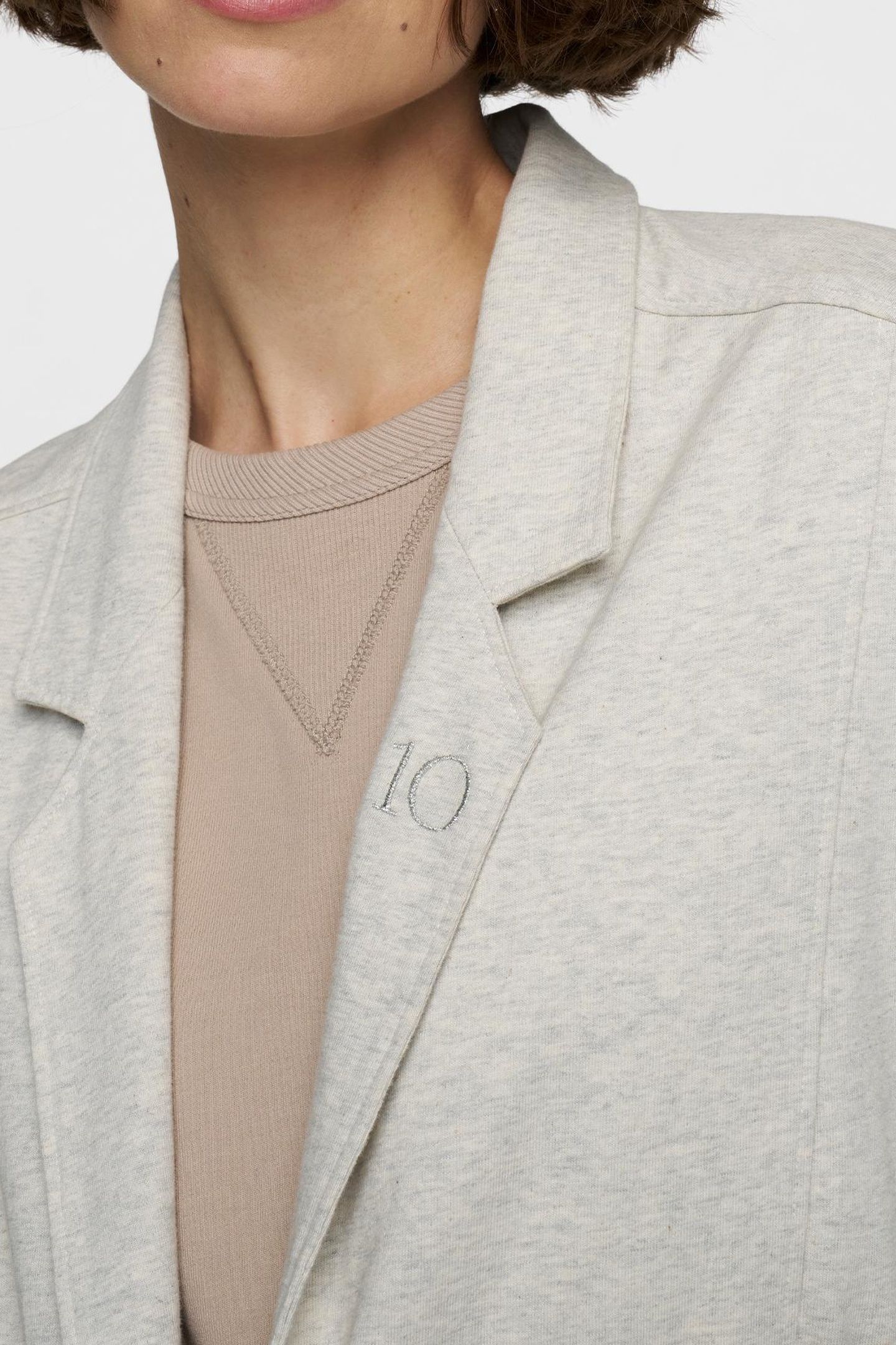 LONG BLAZER JERSEY LIGHT GREY MELEE 2