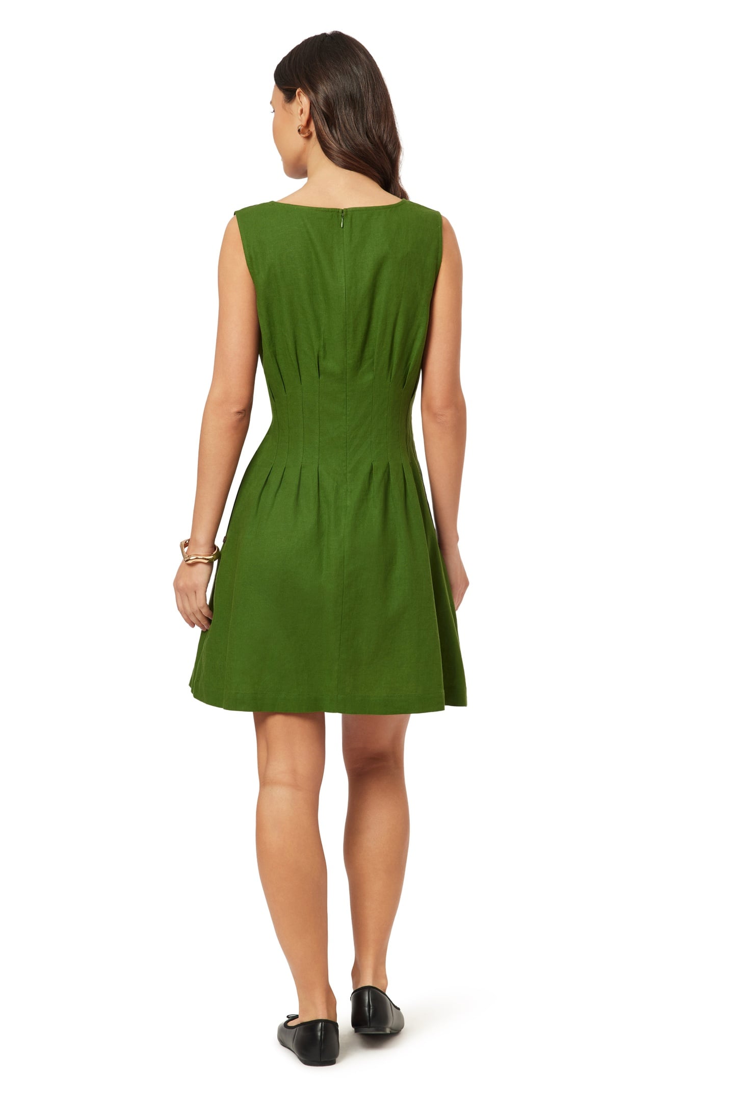 BOAT NECK DRESS GARDEN GREEN 3
