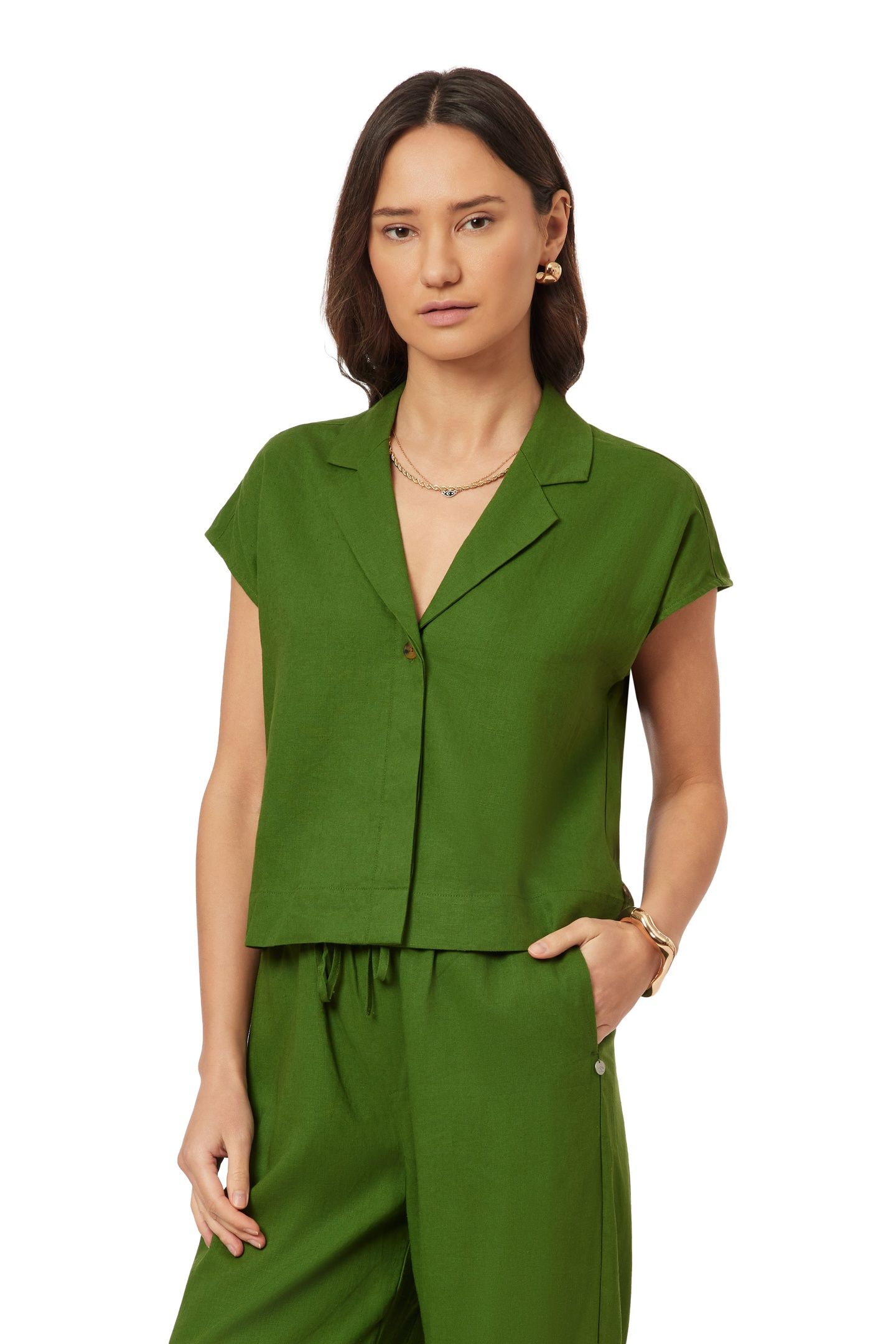 LOOSE DOLMAN SLEEVE TOP GARDEN GREEN 1