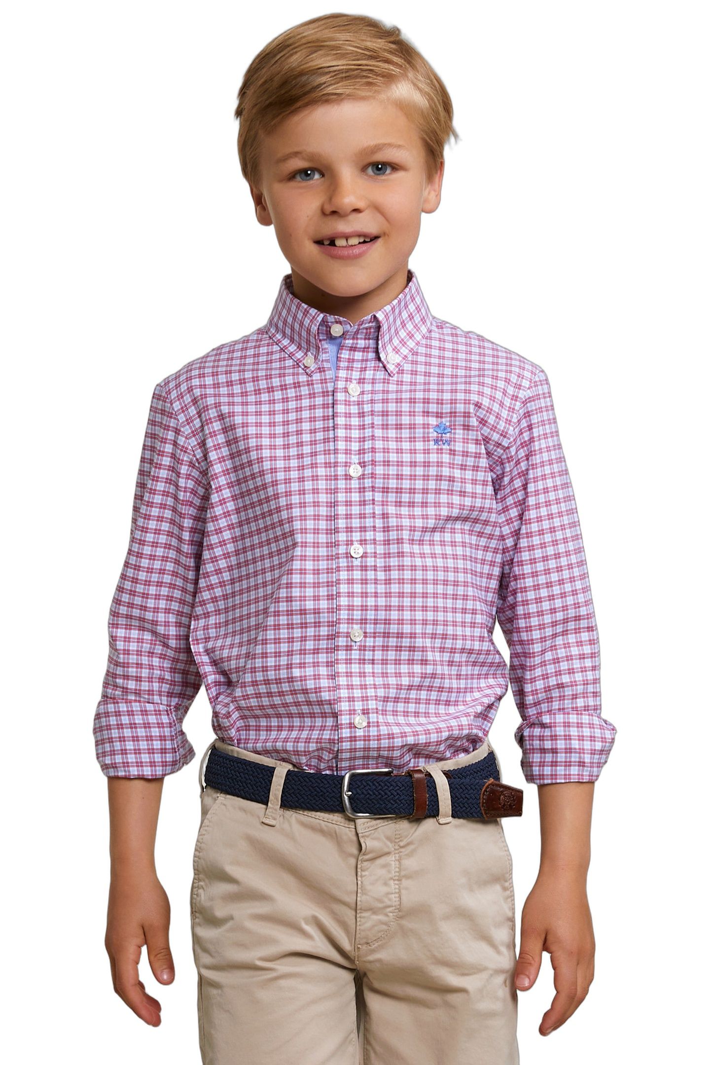 CUSTOM FIT CHECKED SHIRT RED/WHITE 1