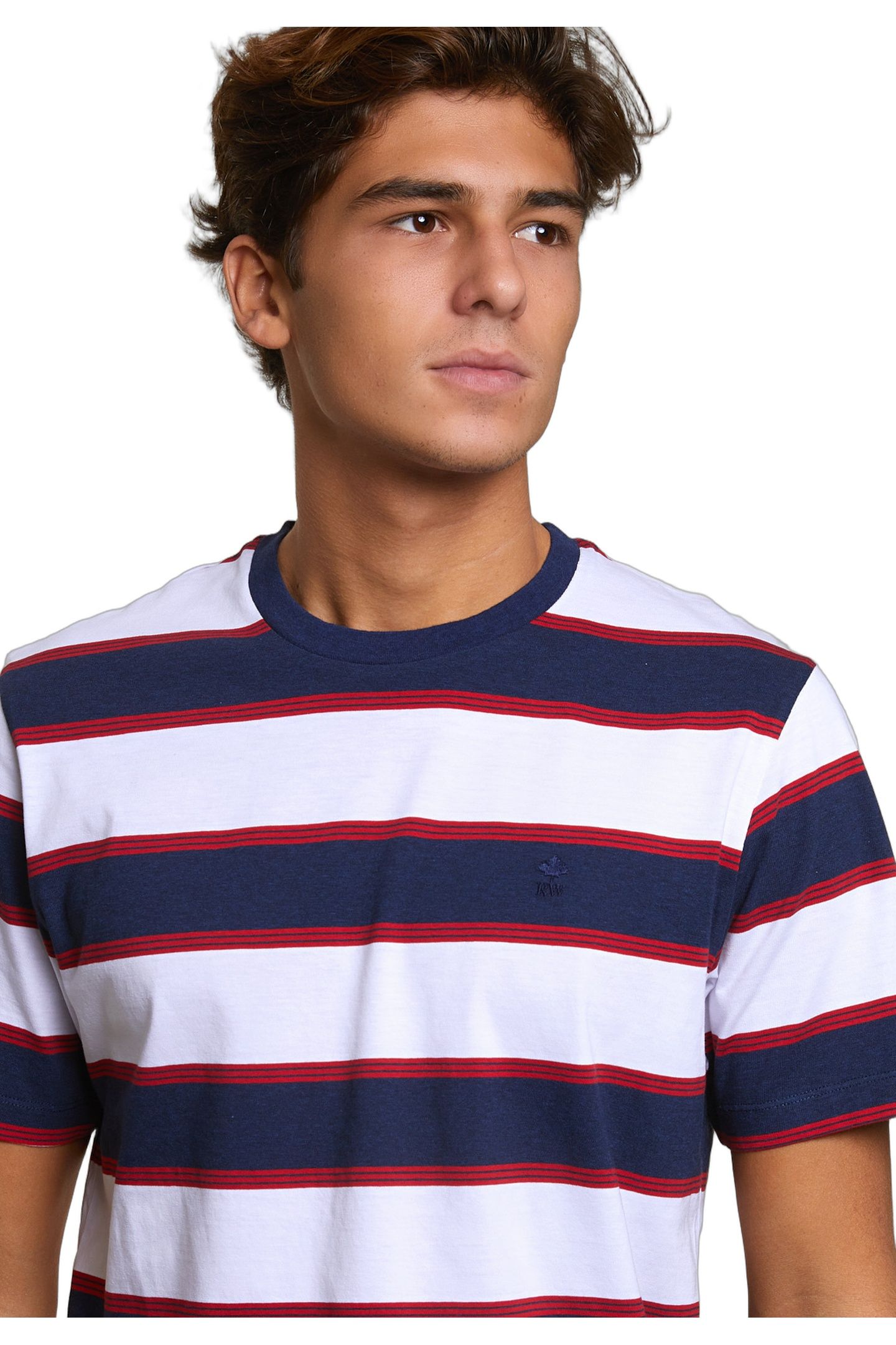 CUSTOM FIT STRIPED T-SHIRT OXFORD BLUE/HARVARD RED 3