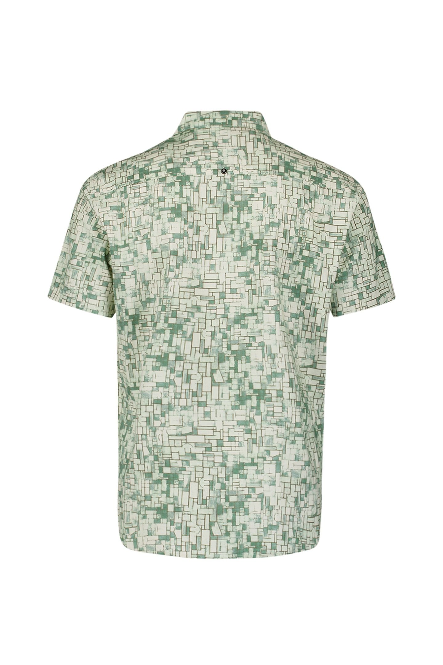 SHIRT SHORT SLEEVE REVERS COLLAR ALLOVER PRINTED GREEN 5