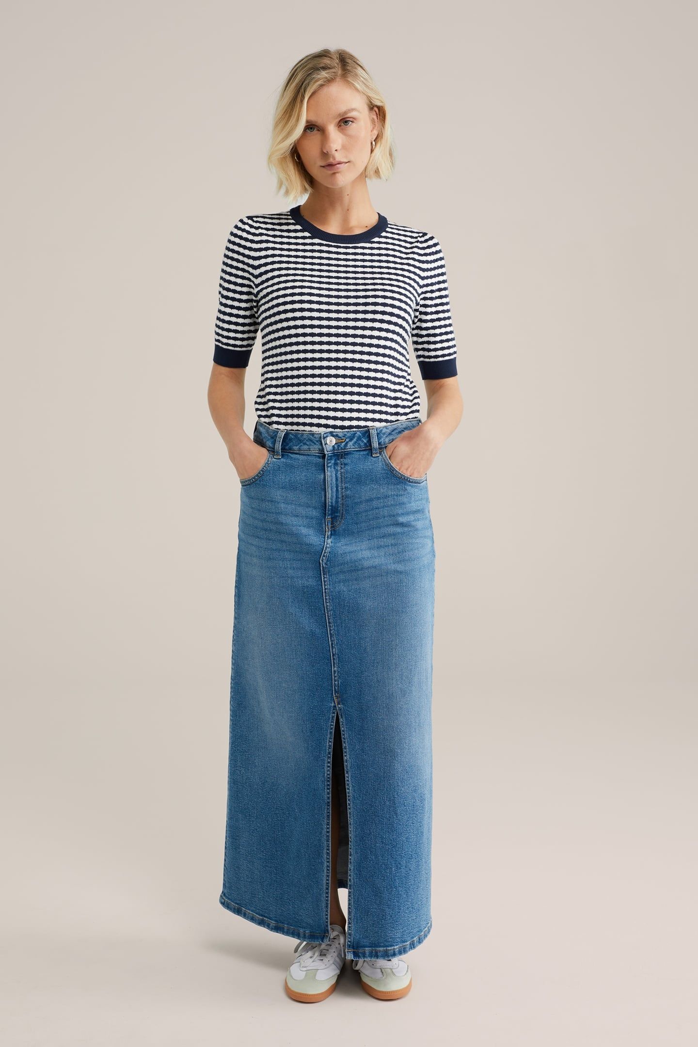 KNITTED PULLOVER NAVY BLUE 1