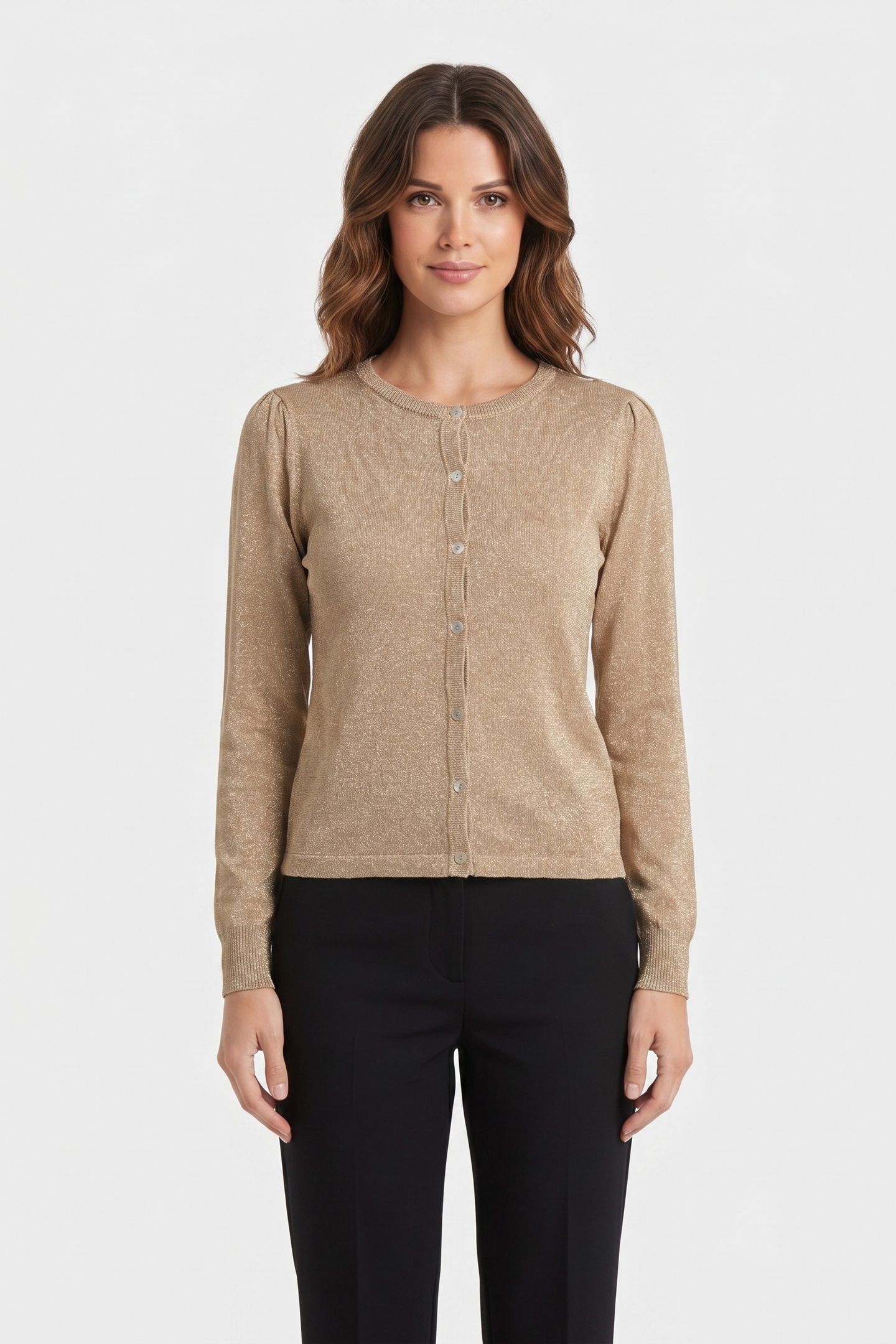 CARDIGAN LUREX KNIT SESAME 1