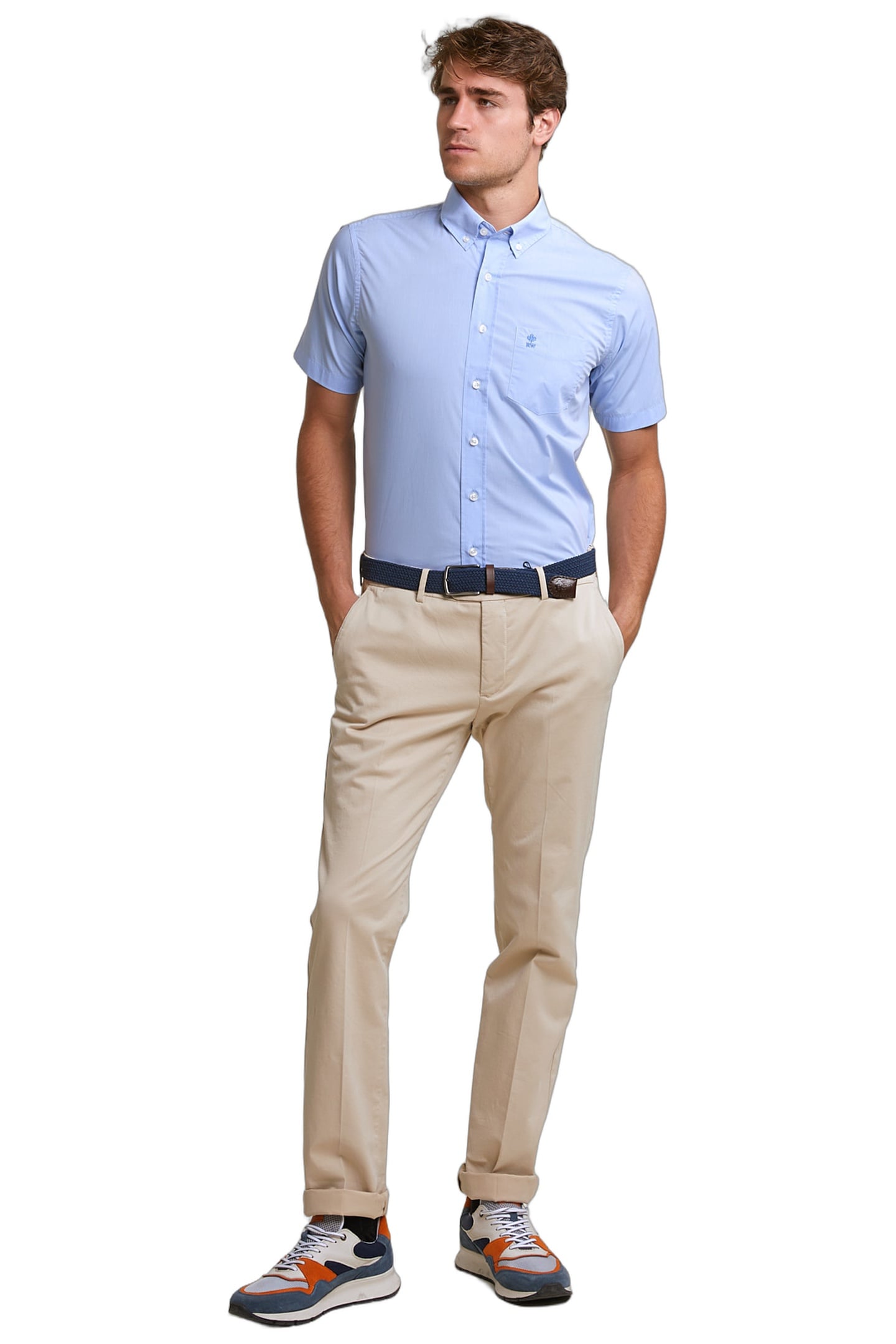 CUSTOM FIT UNI COMFORT STRETCH SHIRT SHORT SLEEVES BLUE 3