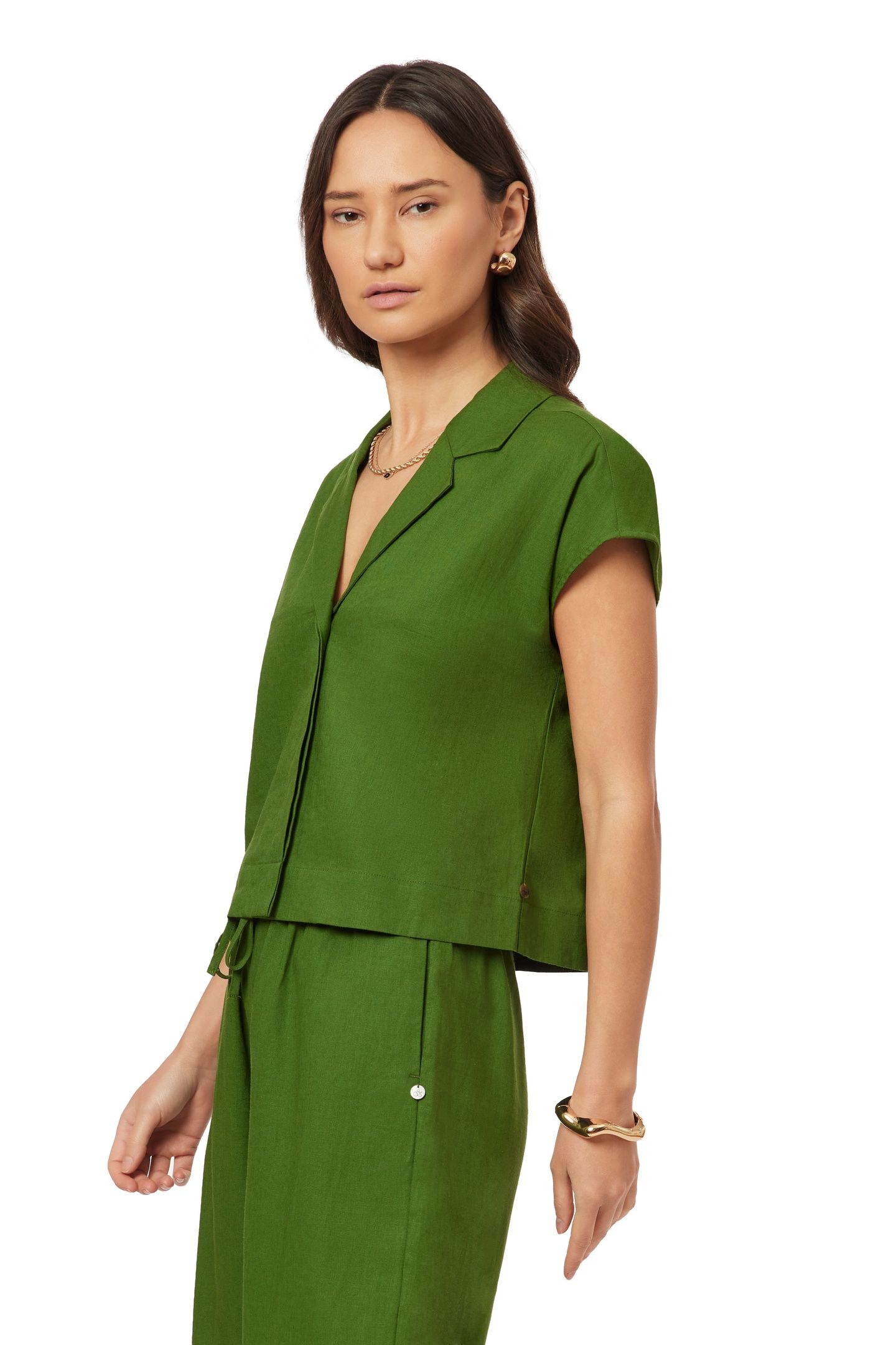 LOOSE DOLMAN SLEEVE TOP GARDEN GREEN 2