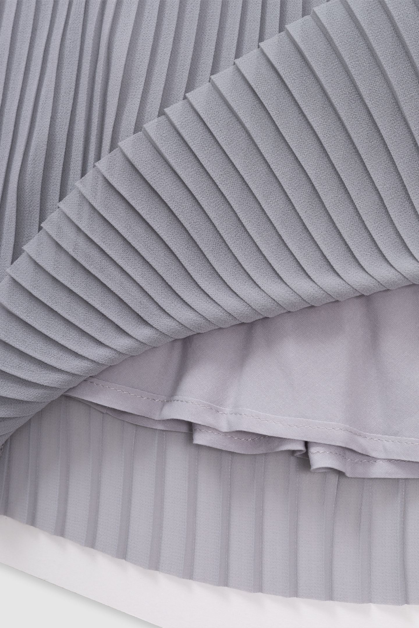 SILVER PLEATED DRESS WITH SWISS TULLE SLEEVES 7