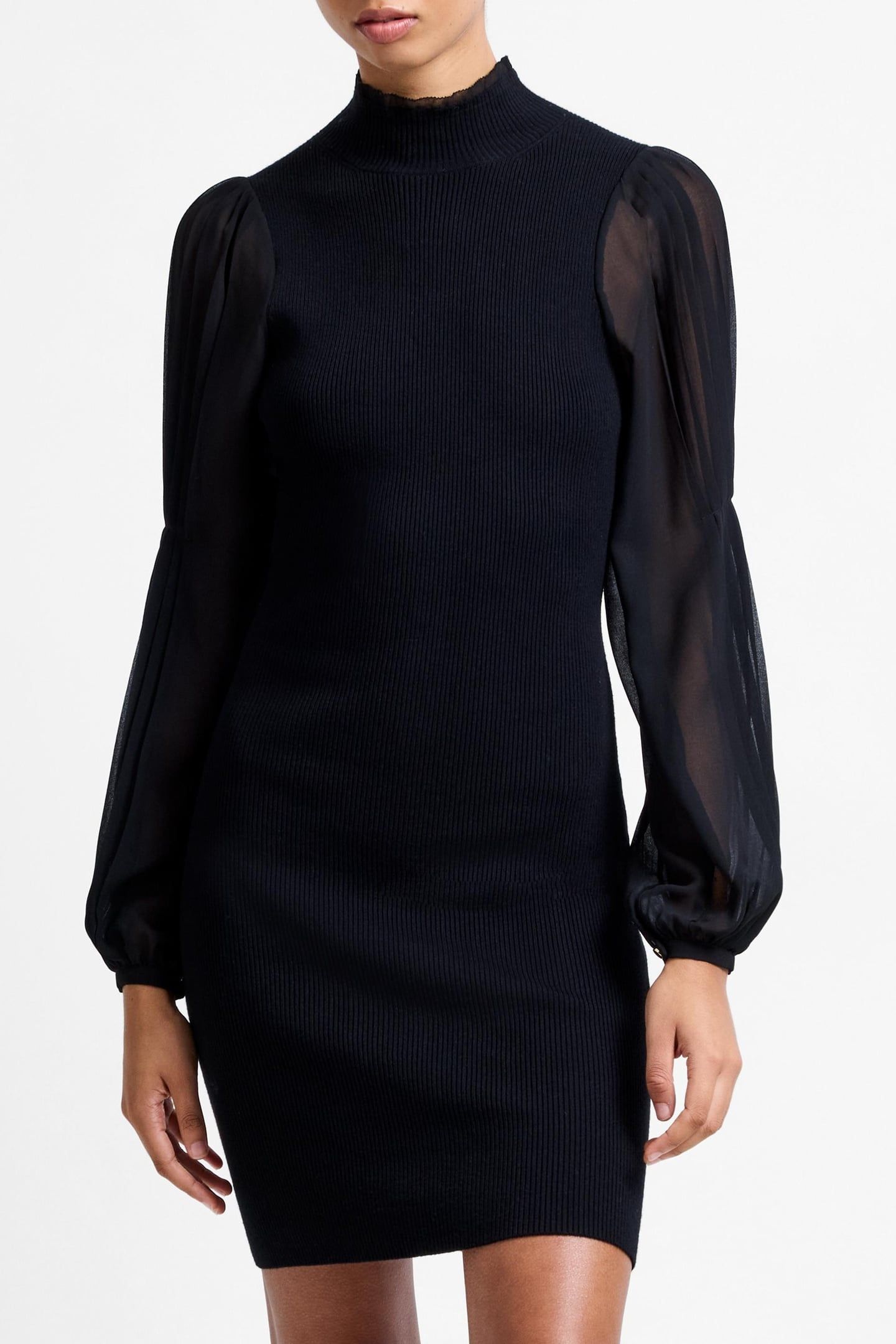 KRISTA MIX LS SHORT DRESS BLACKOUT 1